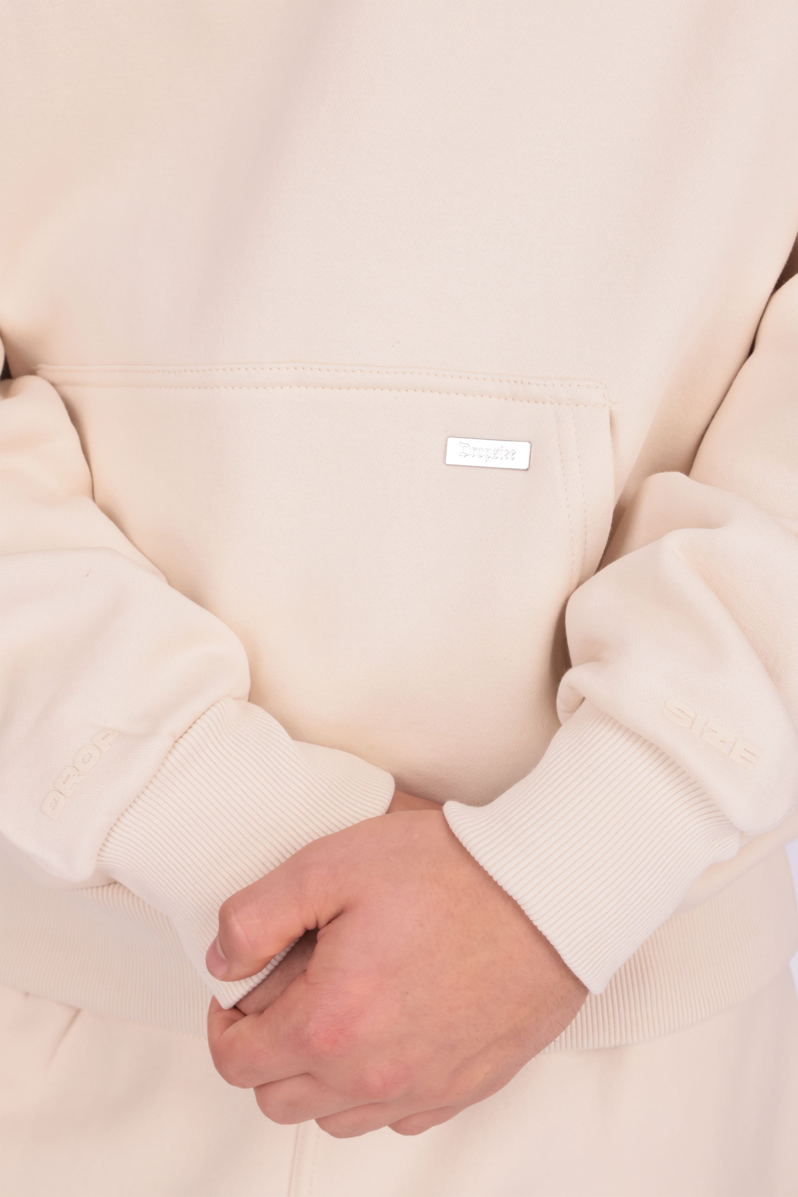 OVERSIZE METAL PATCH HOODIE COCONUT MILK
