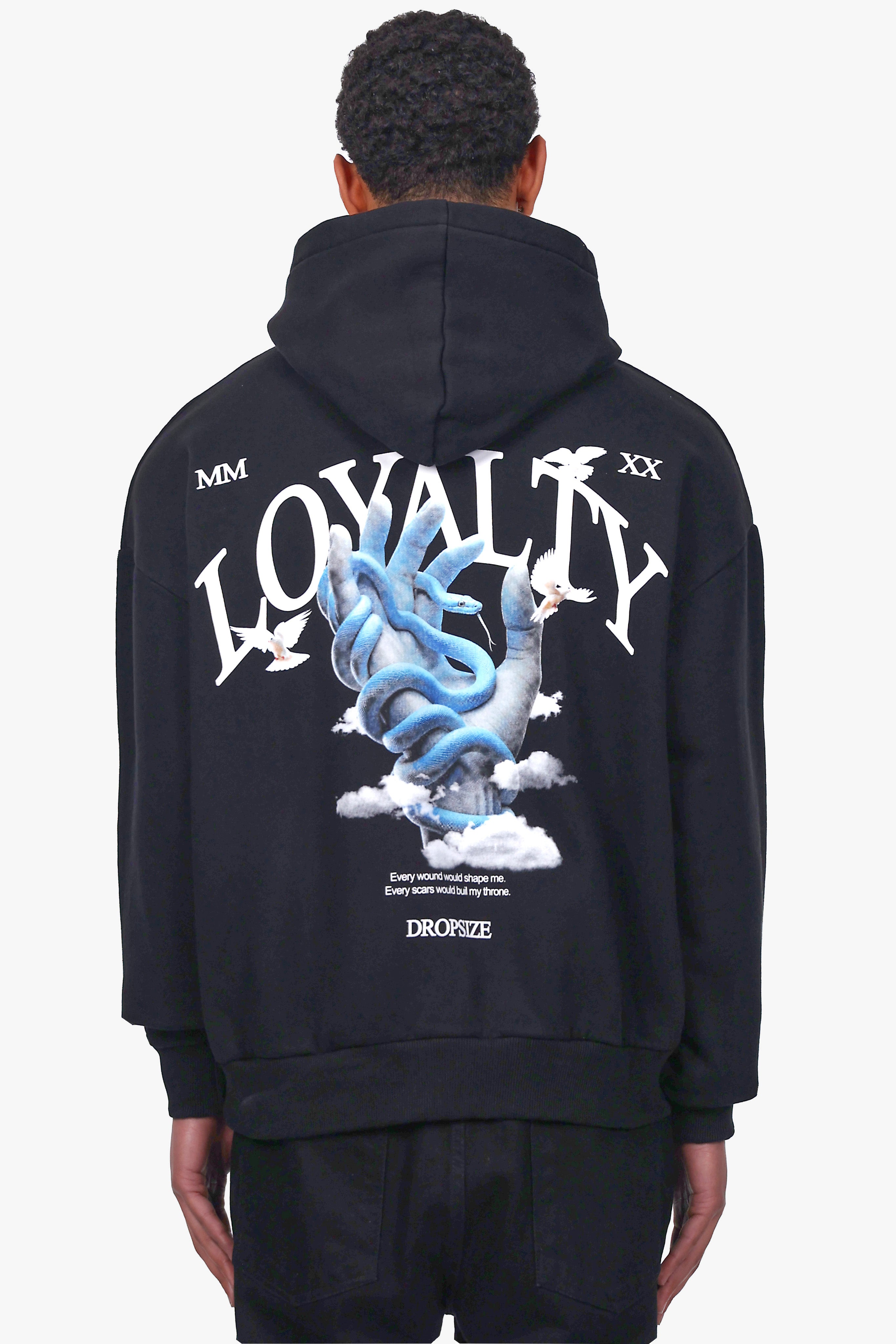 HEAVY OVERSIZE SNAKE HAND HOODIE BLACK