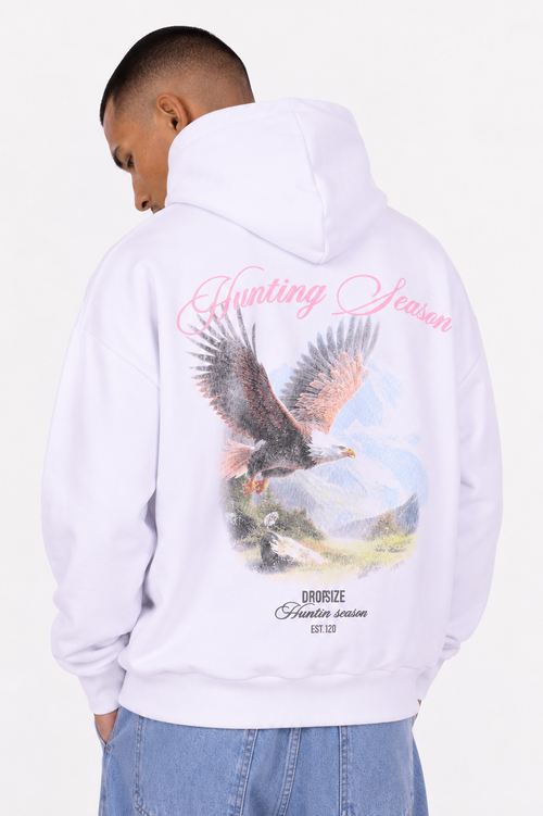 HEAVY OVERSIZE HUNTING SEASON HOODIE WHITE