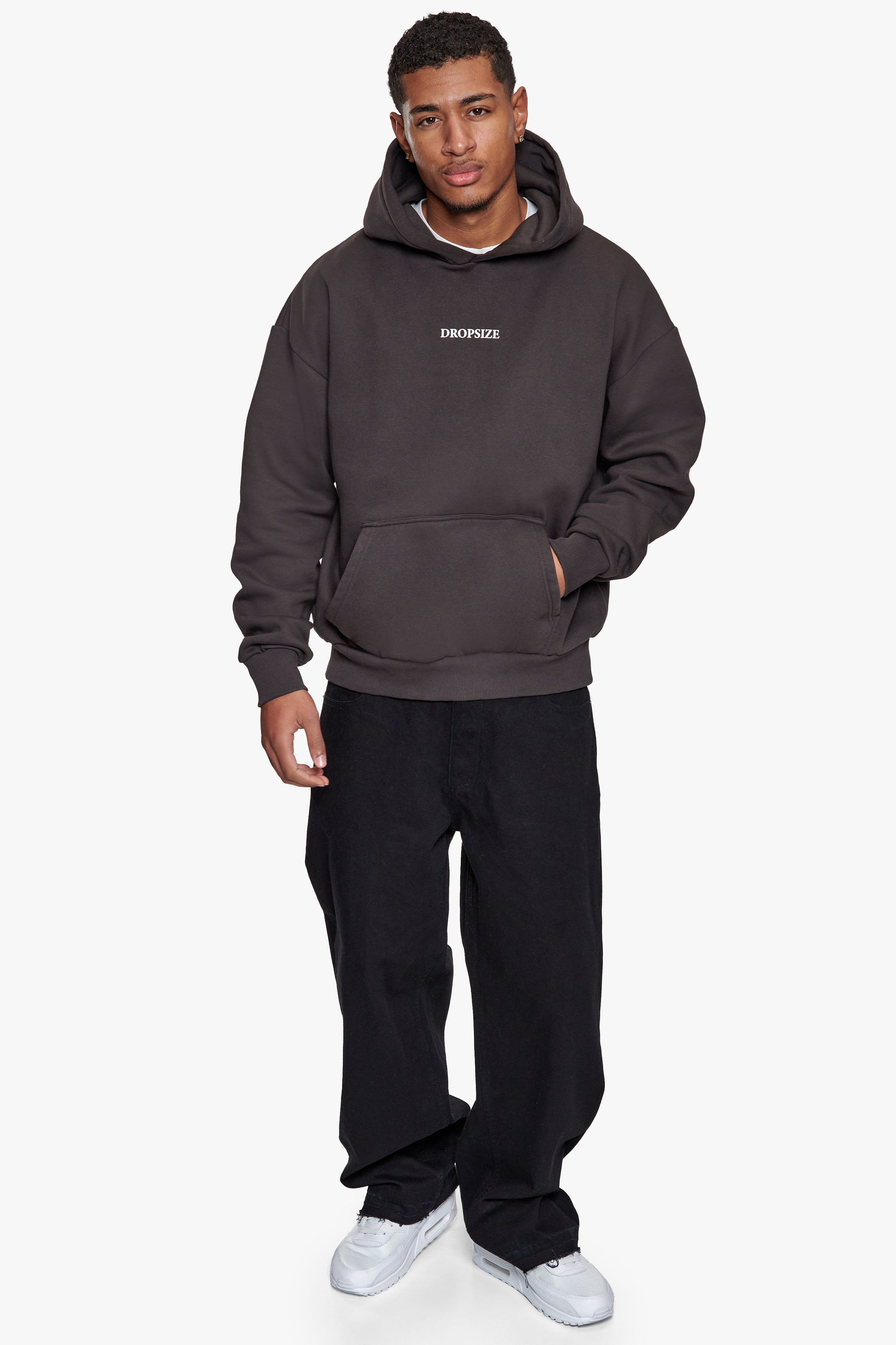 HEAVY OVERSIZE PEGASUS HOODIE WASHED BLACK