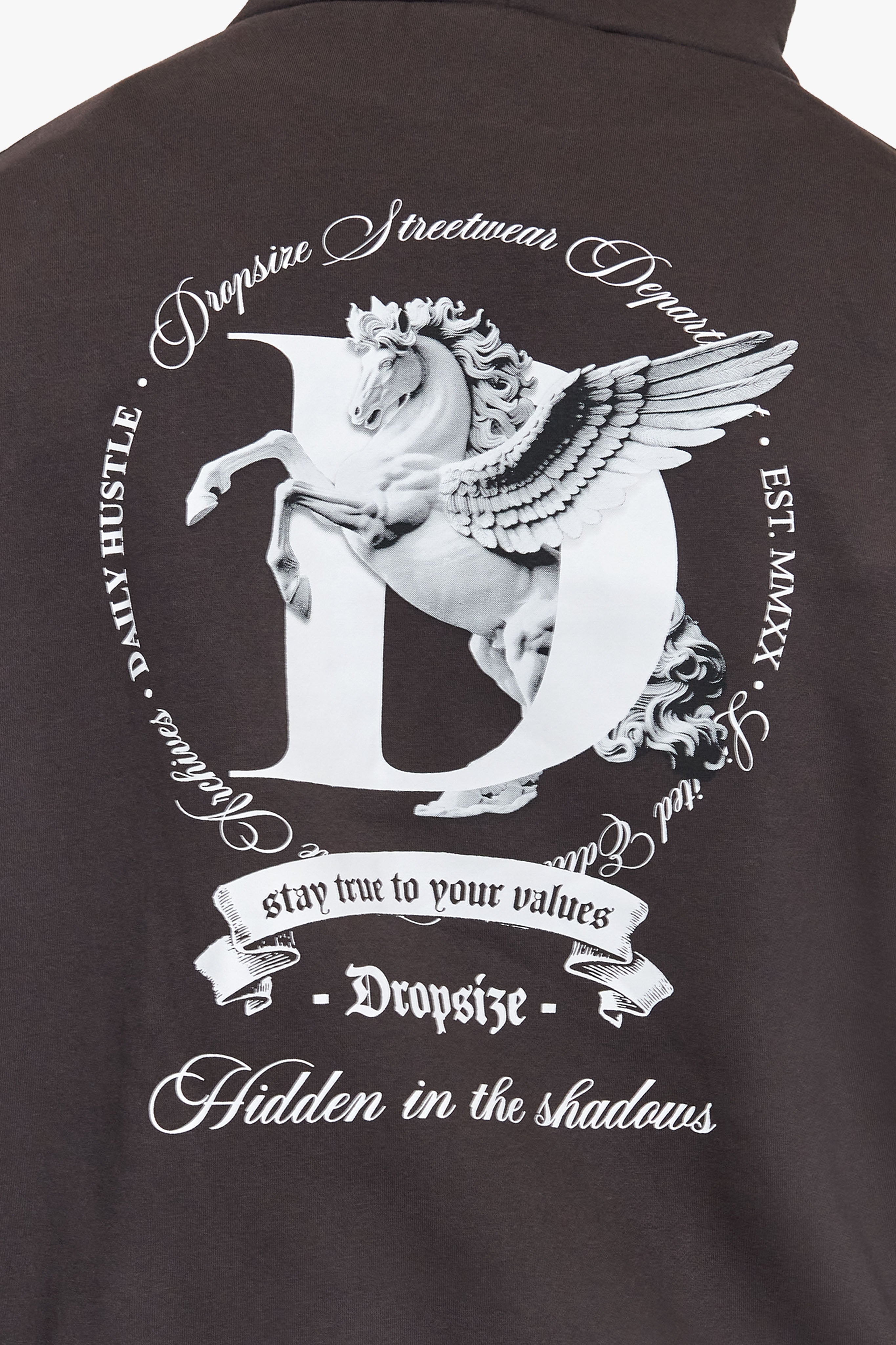 HEAVY OVERSIZE PEGASUS HOODIE WASHED BLACK