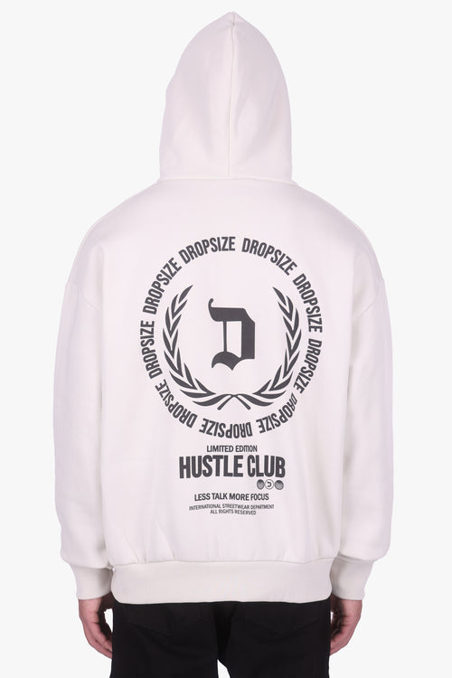 HEAVY OVERSIZE HUSTLE CLUB HOODIE LIGHT GREY