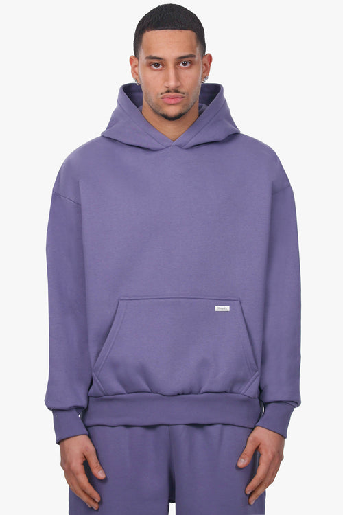 OVERSIZE METAL PATCH HOODIE BLUE GRANITE