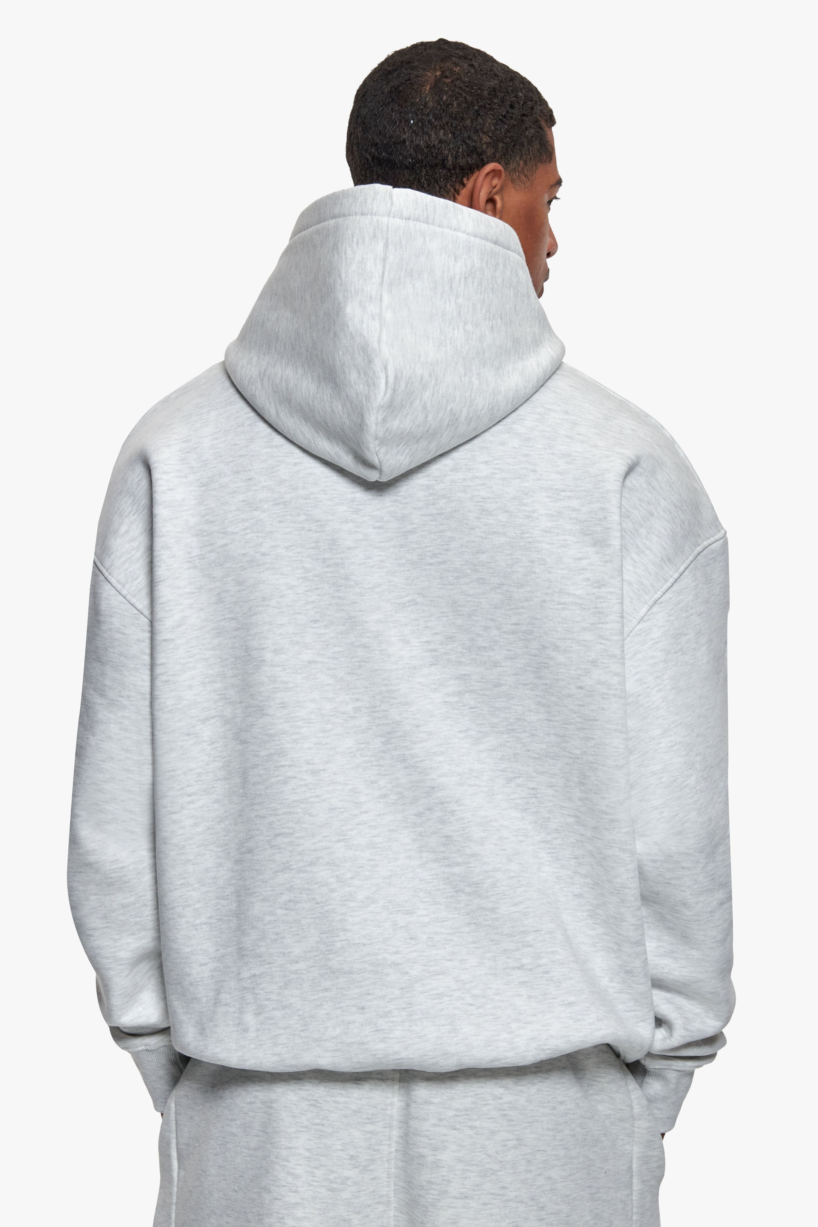 HEAVY OVERSIZE HD LOGO HOODIE GREY MELANGE