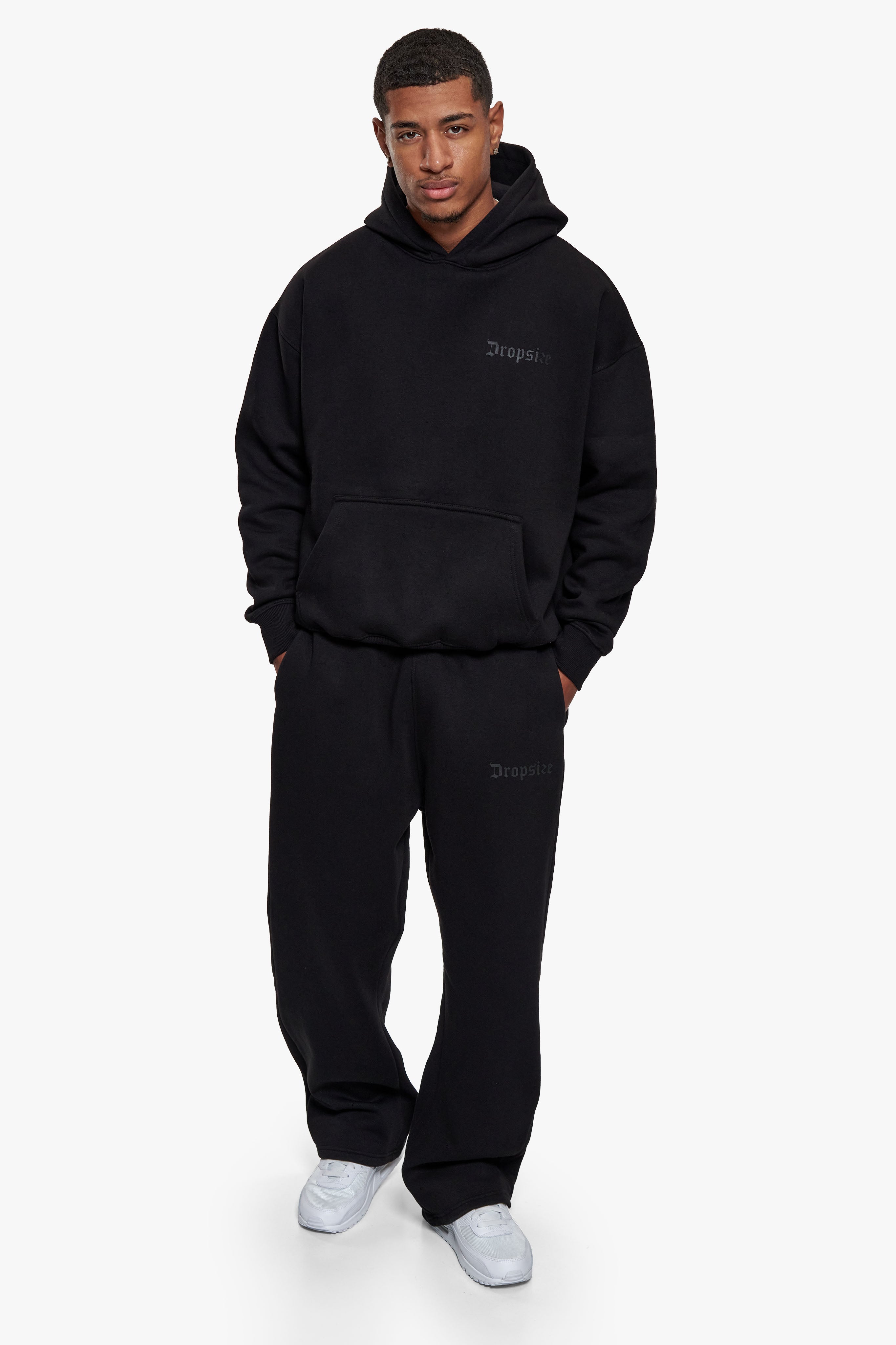 HEAVY OVERSIZE HD LOGO HOODIE BLACK