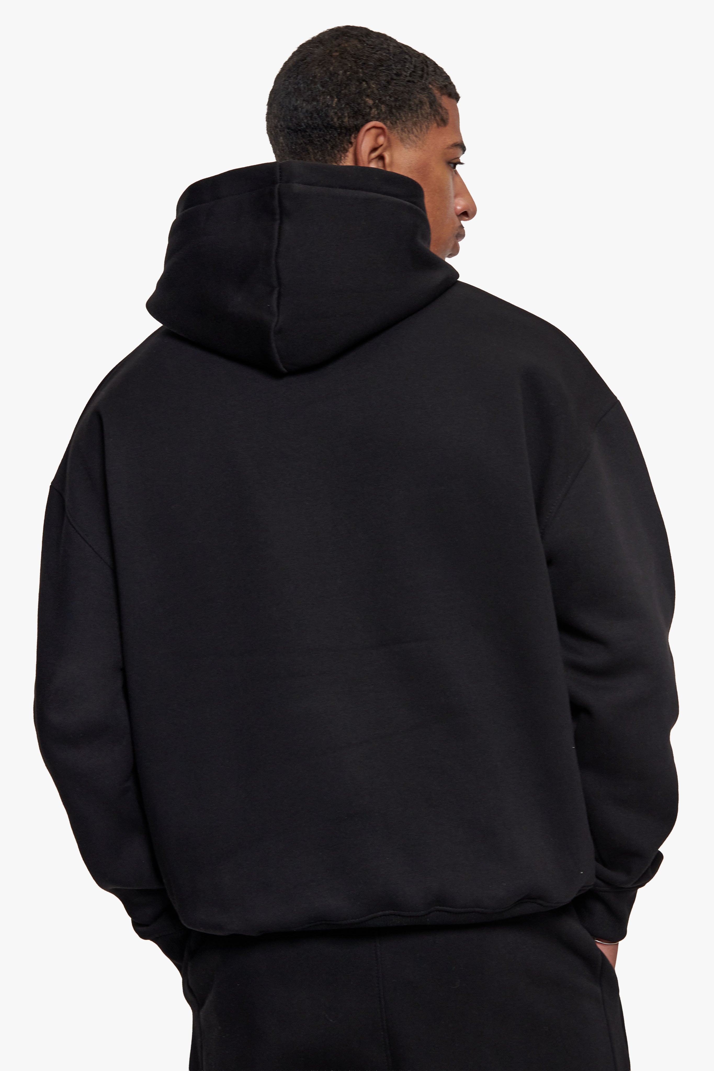 HEAVY OVERSIZE HD LOGO HOODIE BLACK