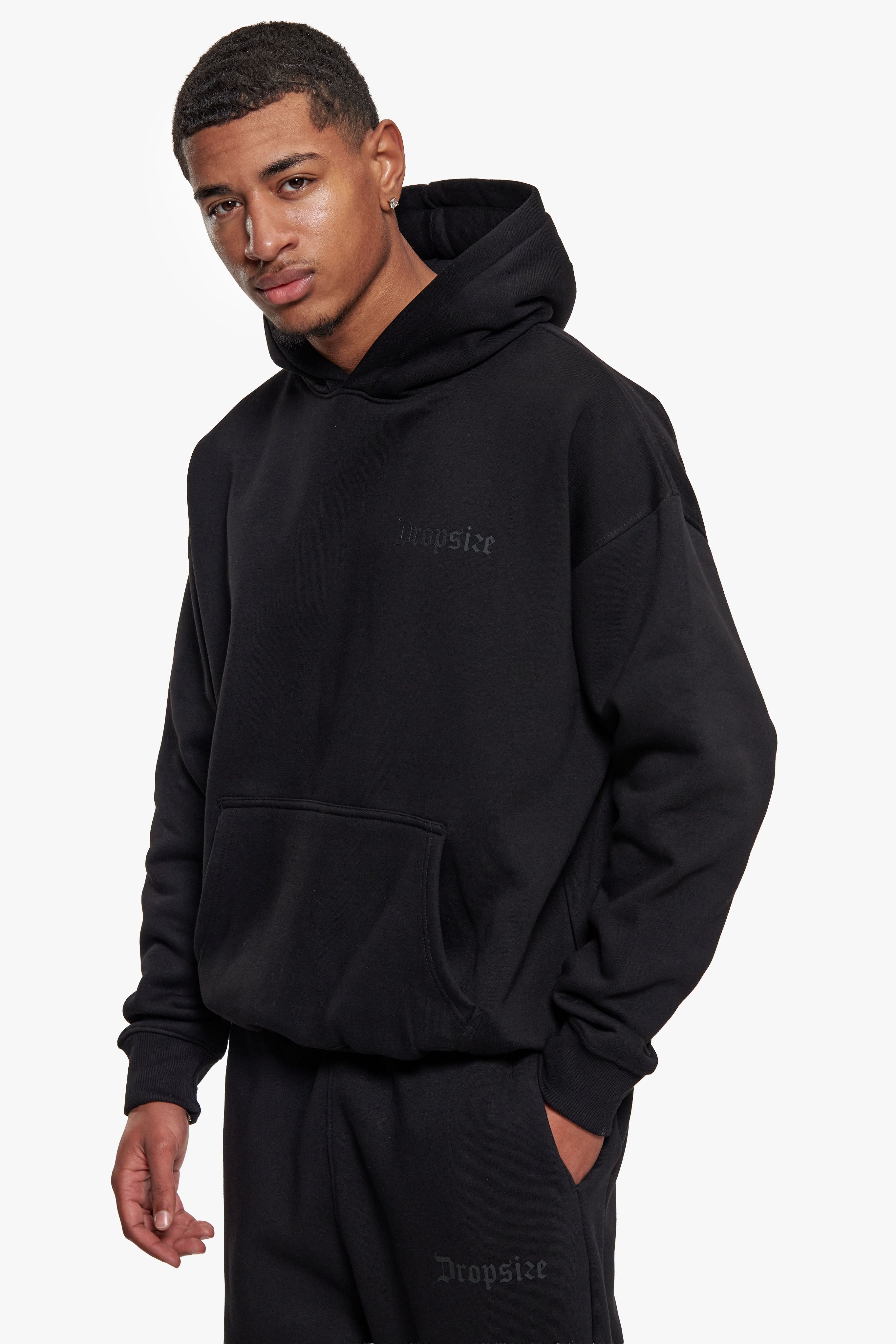 HEAVY OVERSIZE HD LOGO HOODIE BLACK