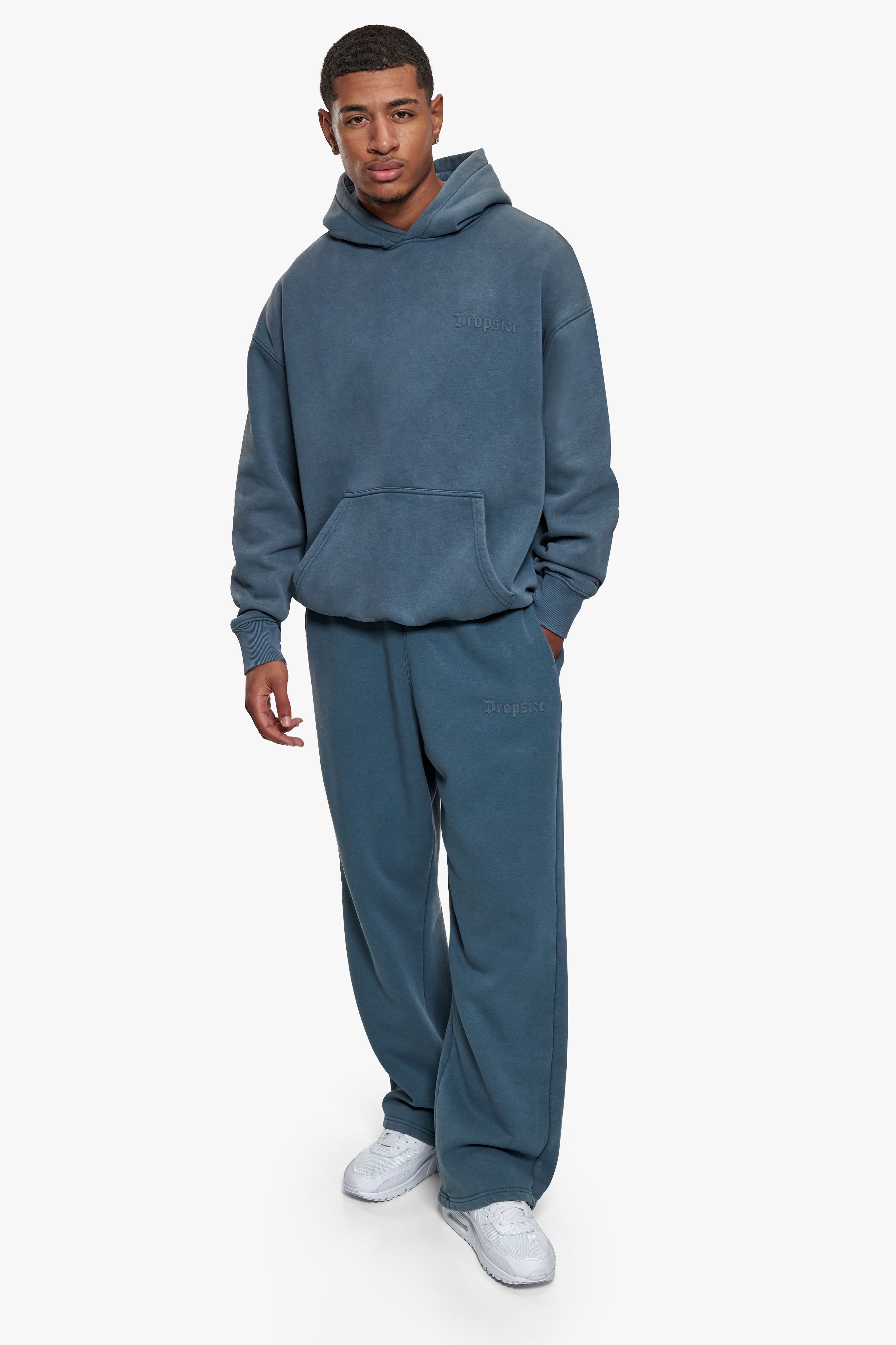 HEAVY OVERSIZE HD LOGO HOODIE WASHED GREY