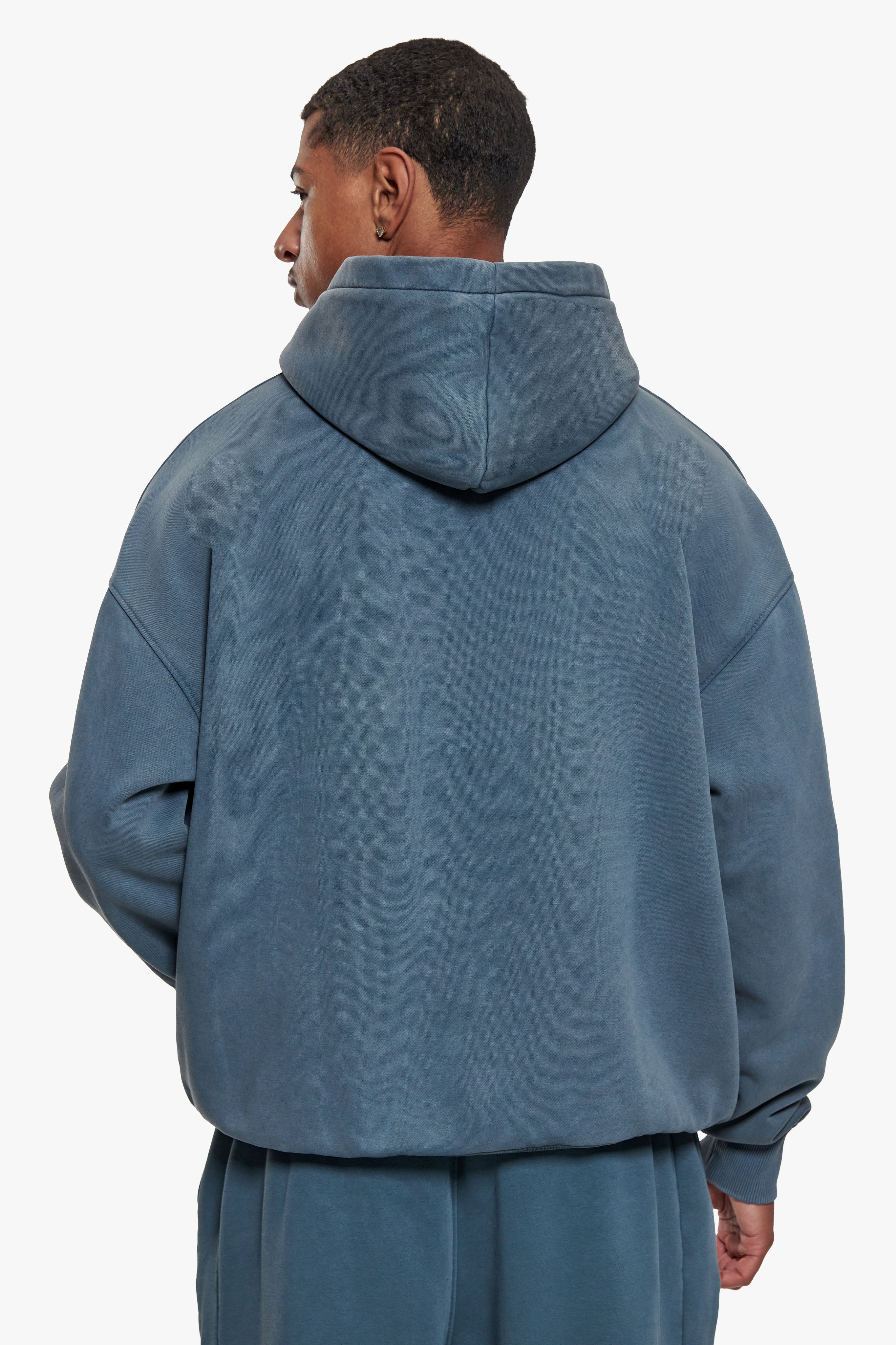 HEAVY OVERSIZE HD LOGO HOODIE WASHED GREY