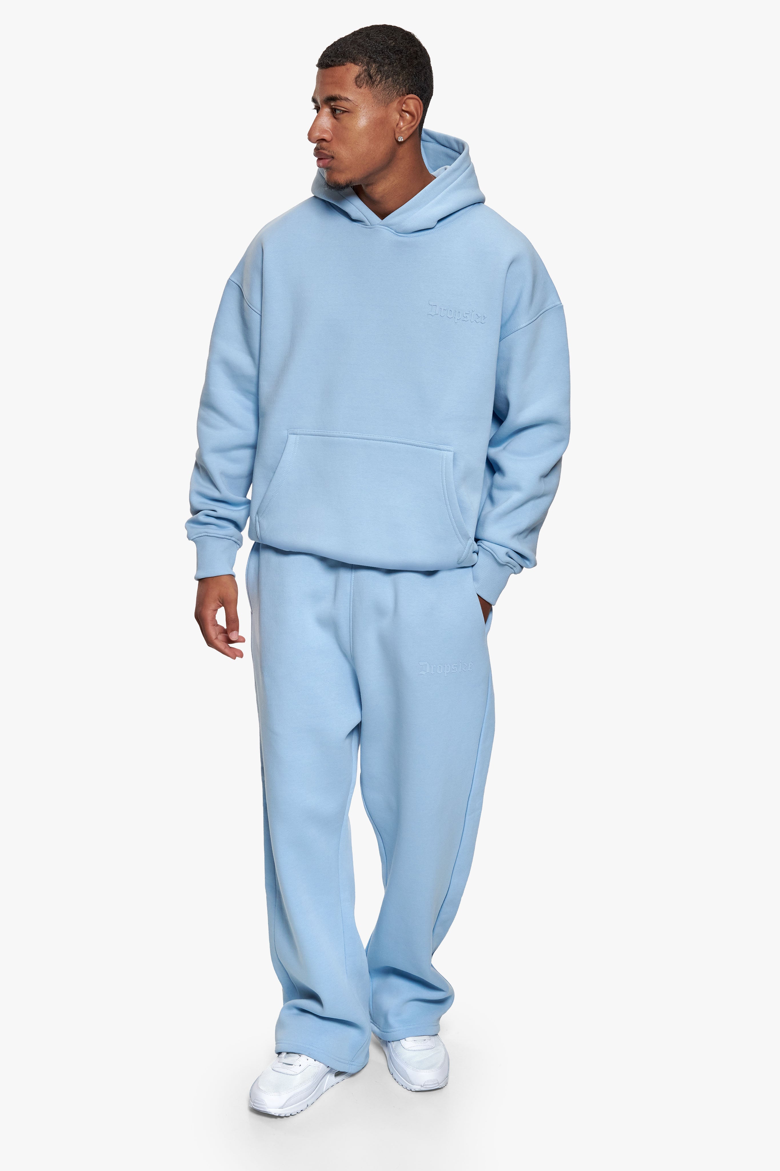 HEAVY OVERSIZE HD LOGO HOODIE BABY BLUE