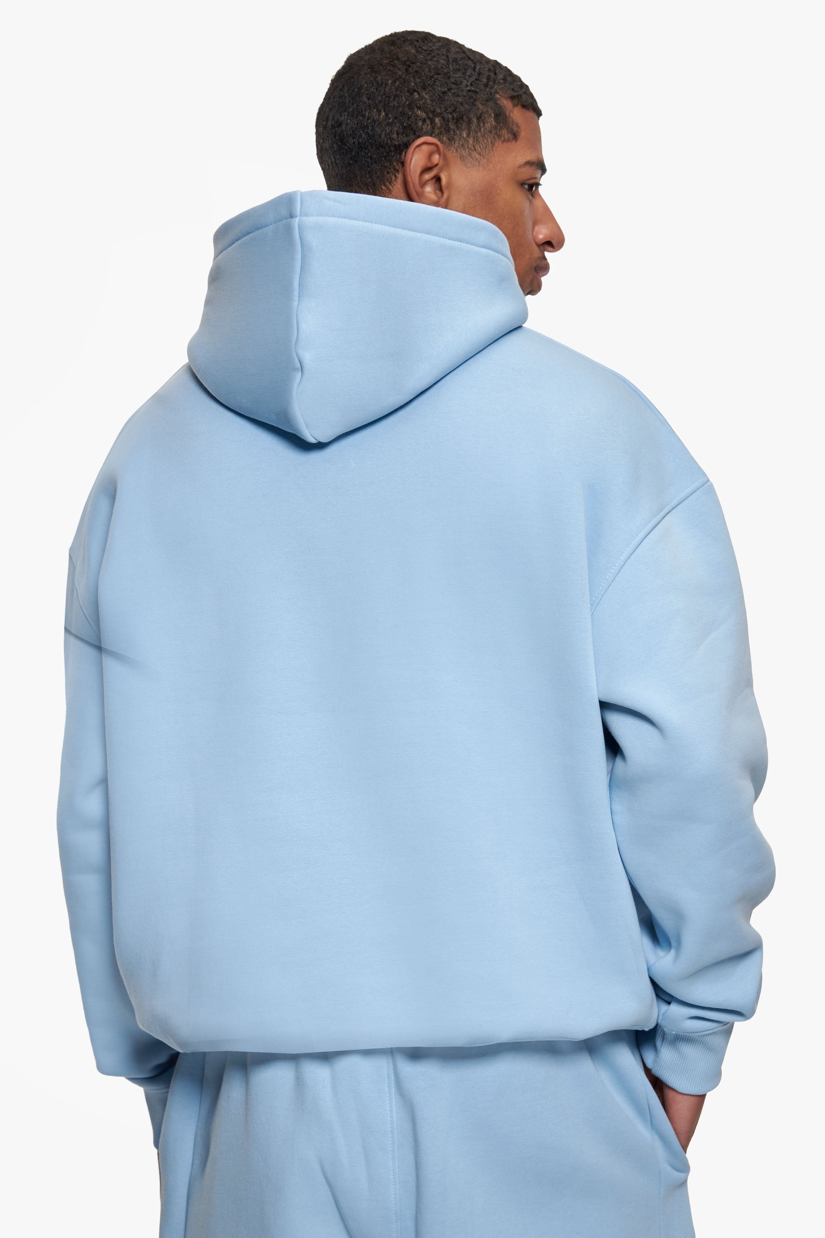 HEAVY OVERSIZE HD LOGO HOODIE BABY BLUE