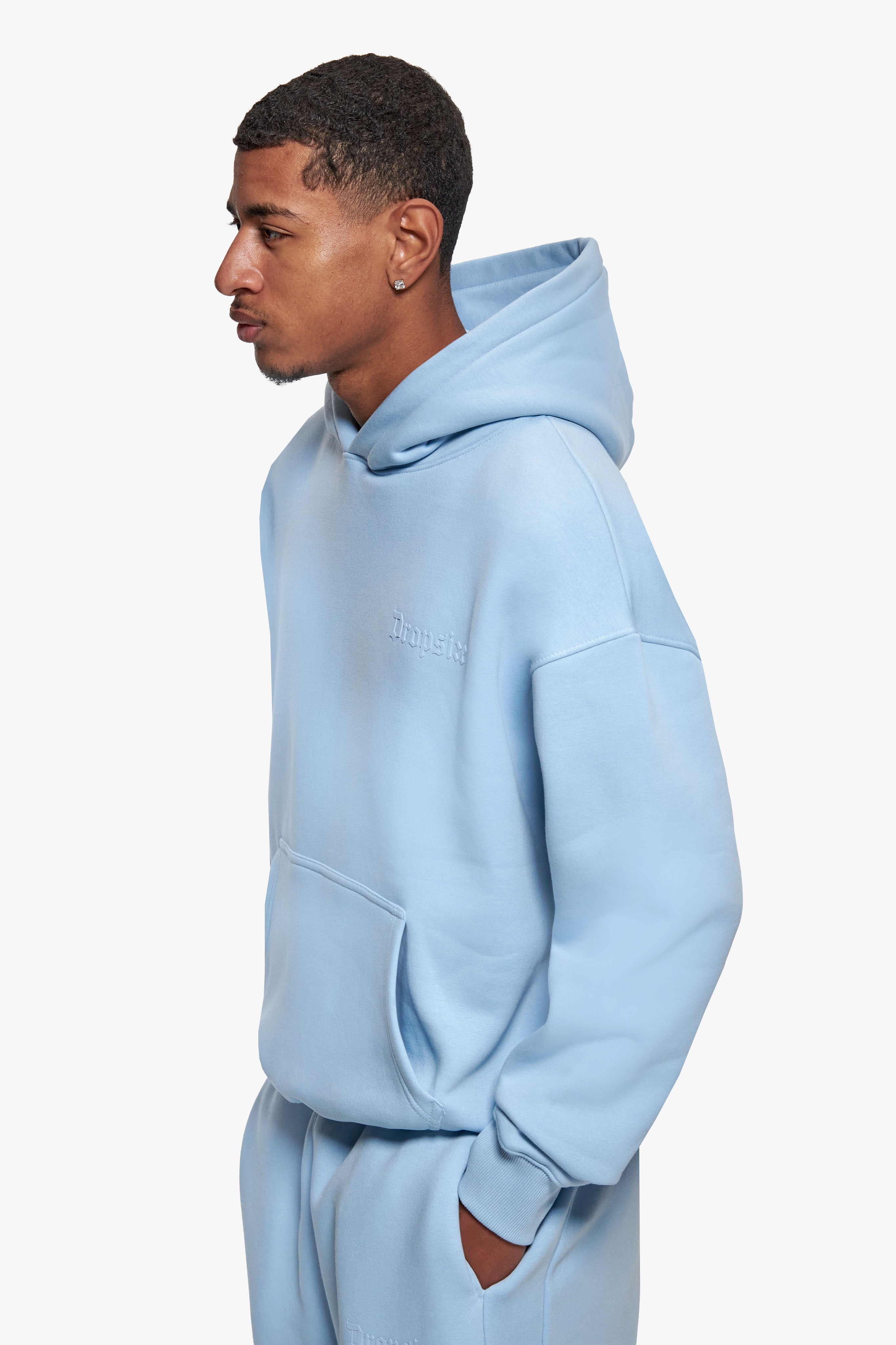 HEAVY OVERSIZE HD LOGO HOODIE BABY BLUE