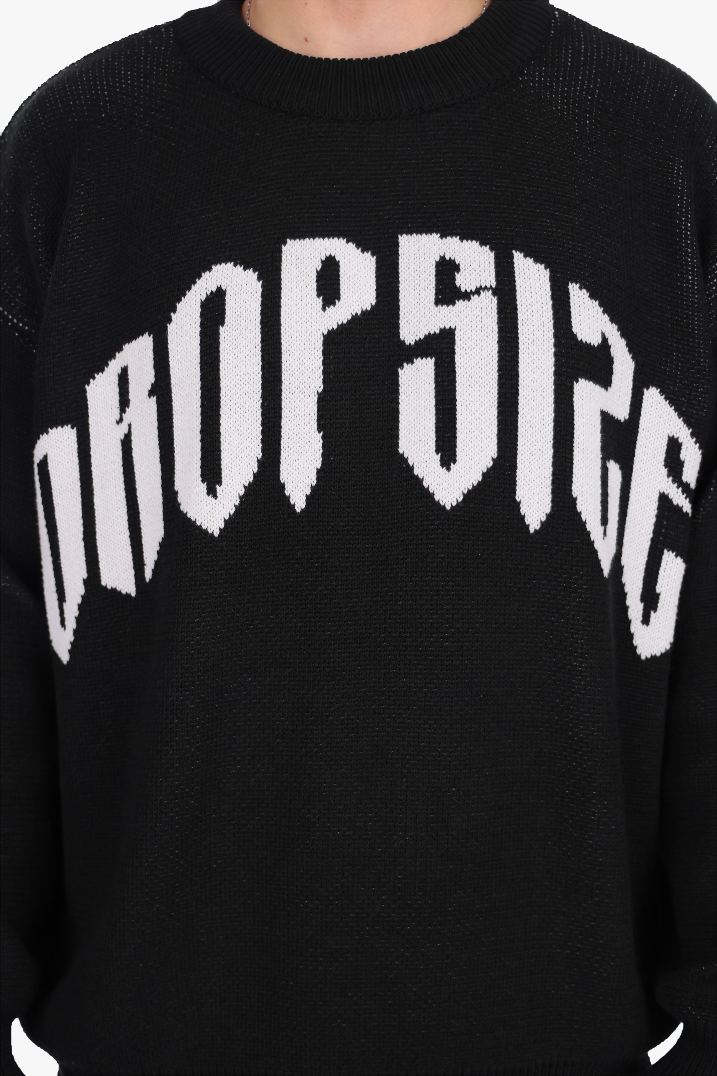 OVERSIZED BIG LOGO KNIT SWEATER BLACK/WHITE