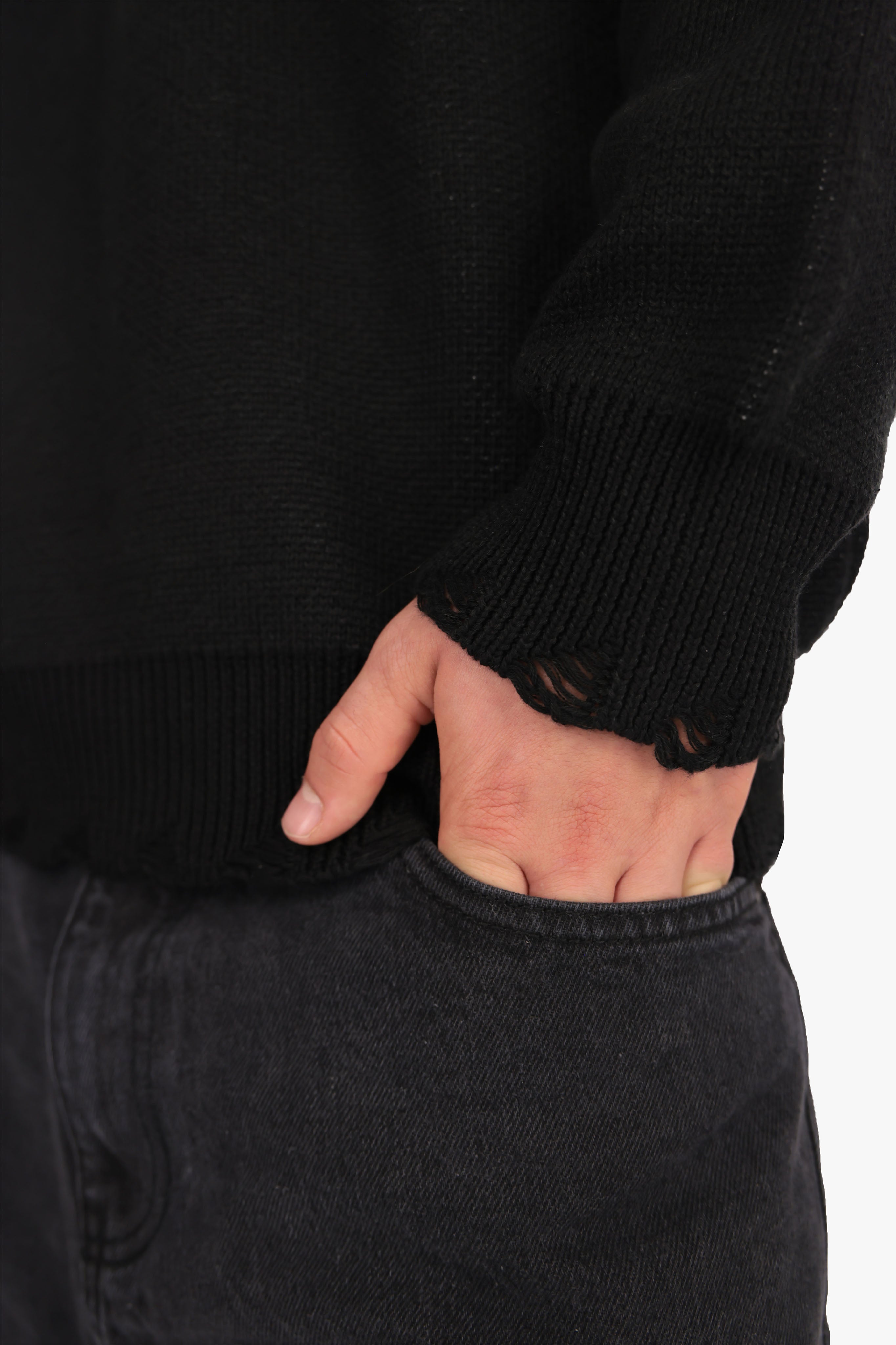 OVERSIZED BIG LOGO KNIT SWEATER BLACK/WHITE