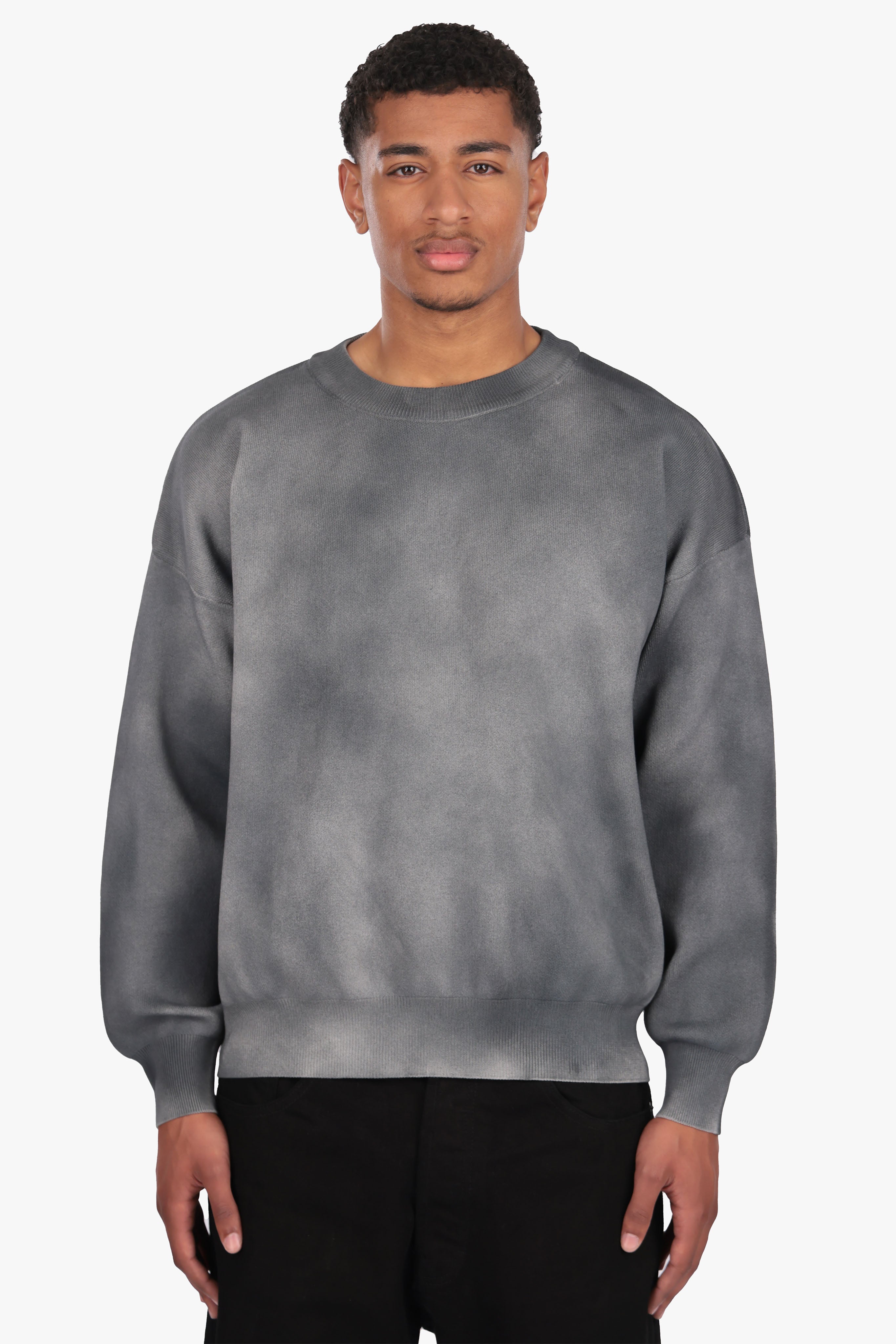 OVERSIZED DYED KNIT SWEATER DARK GREY