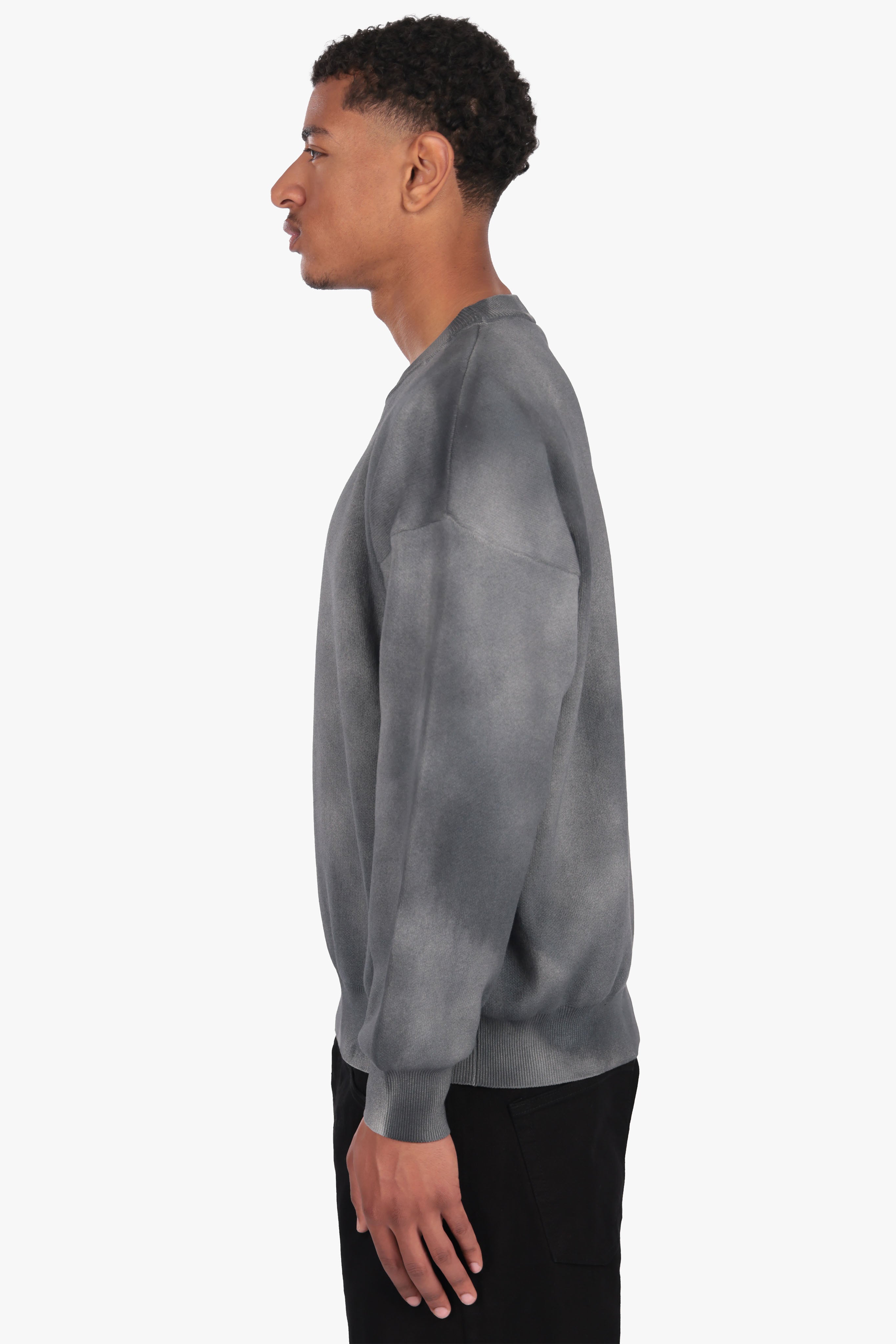 OVERSIZED DYED KNIT SWEATER DARK GREY