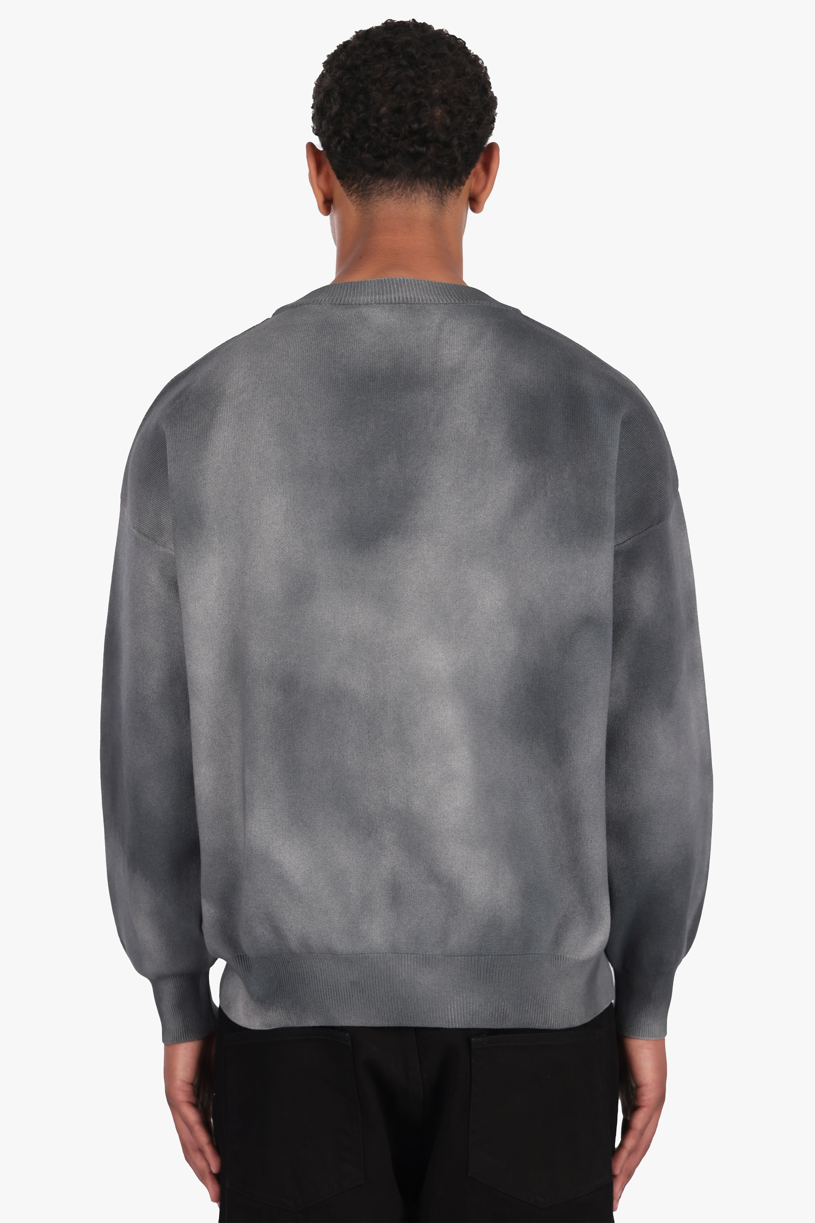 OVERSIZED DYED KNIT SWEATER DARK GREY
