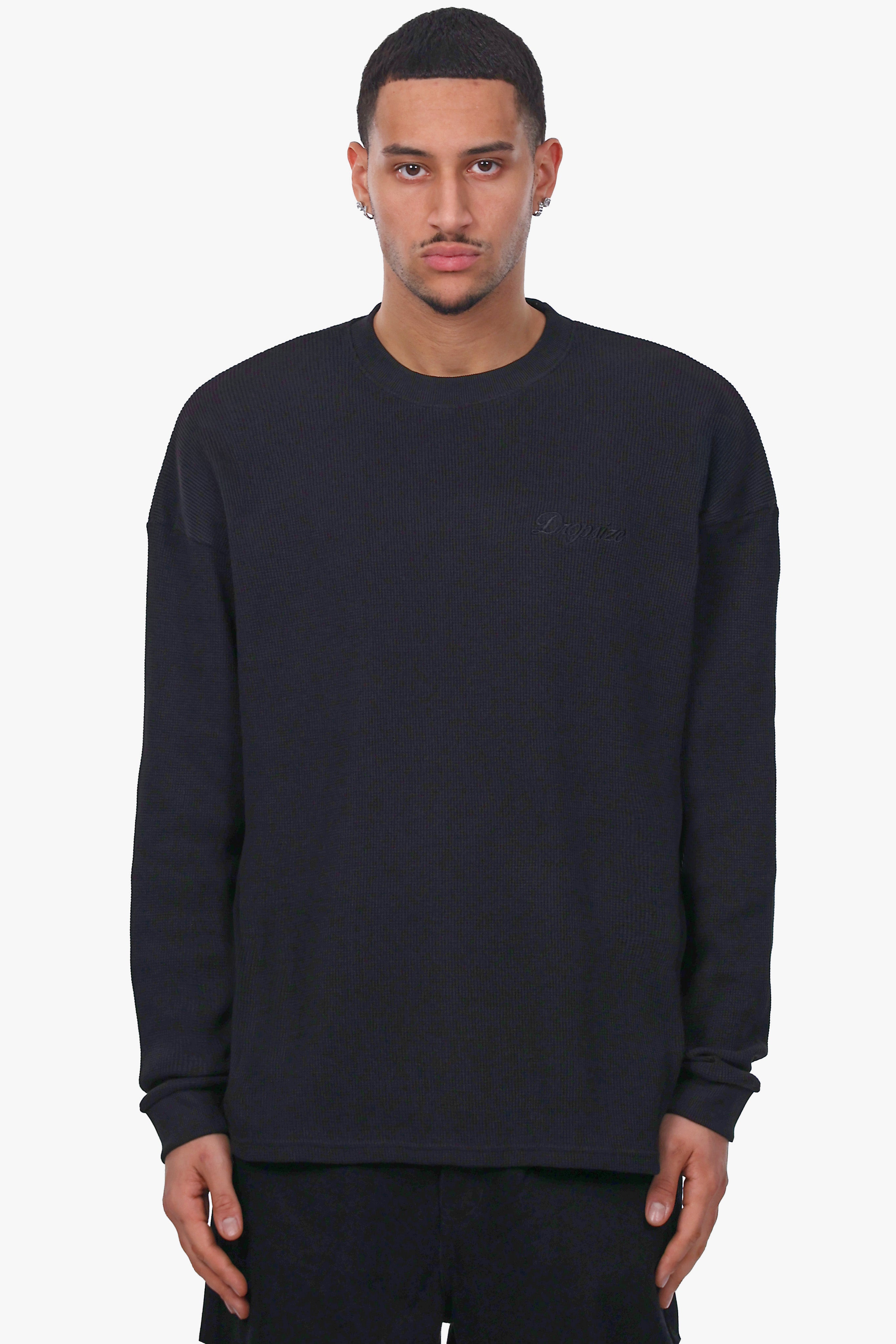 WAFFLE LONGSLEEVE BLACK