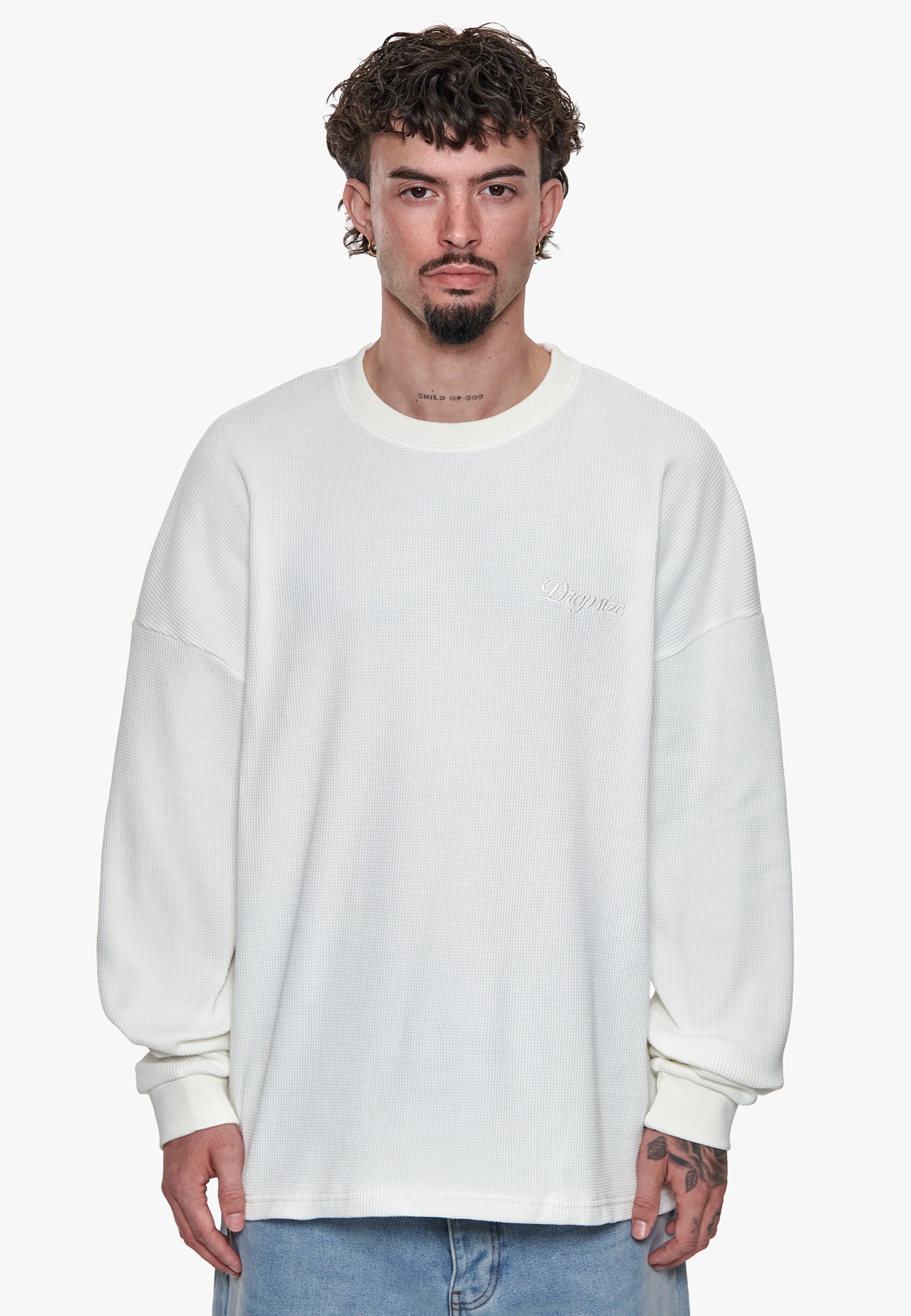 WAFFLE LONGSLEEVE CREAM WHITE