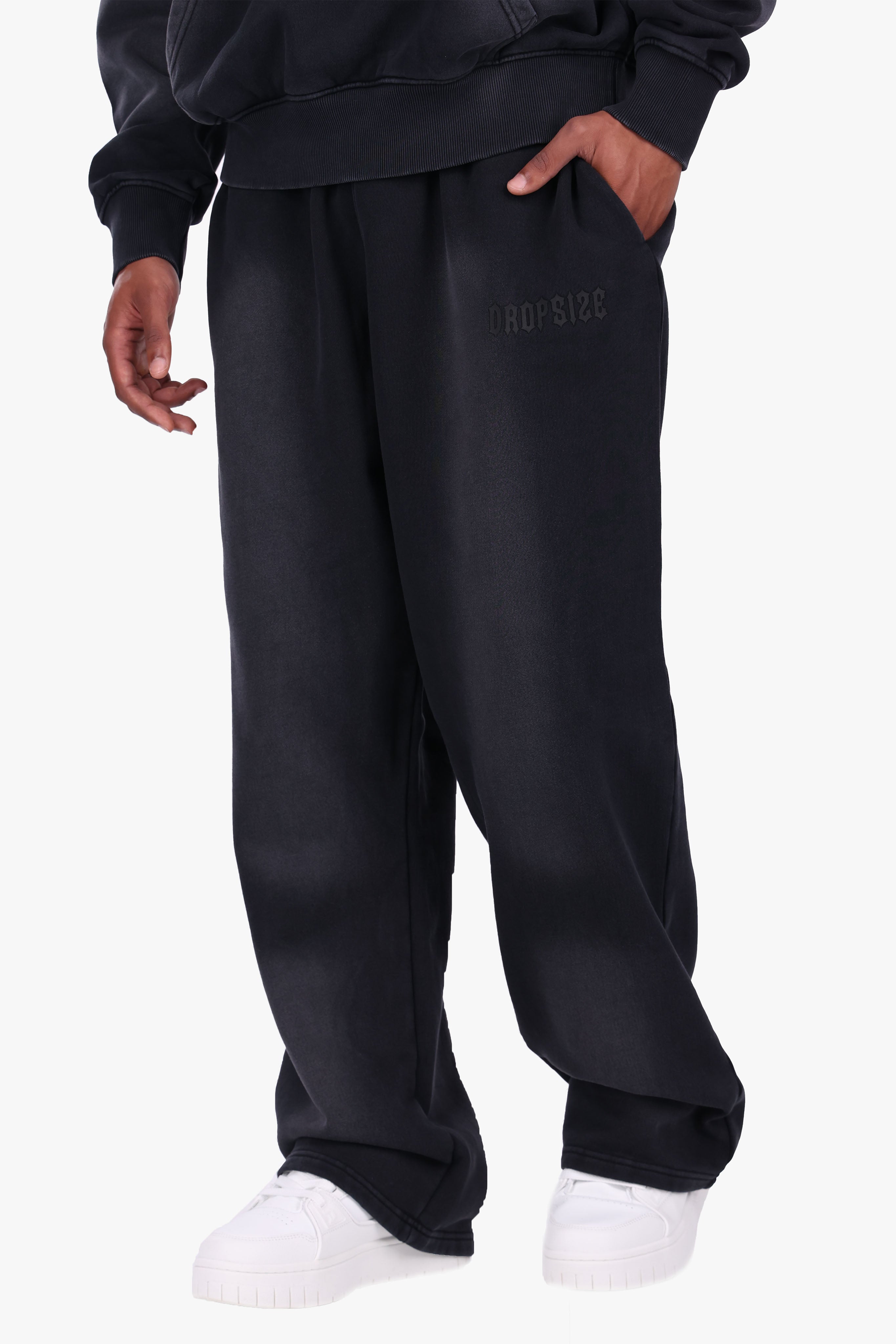 OPEN LEG FADED JOGGER VINTAGE BLACK