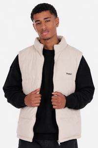 PUFFER CORD VEST CREAM WHITE