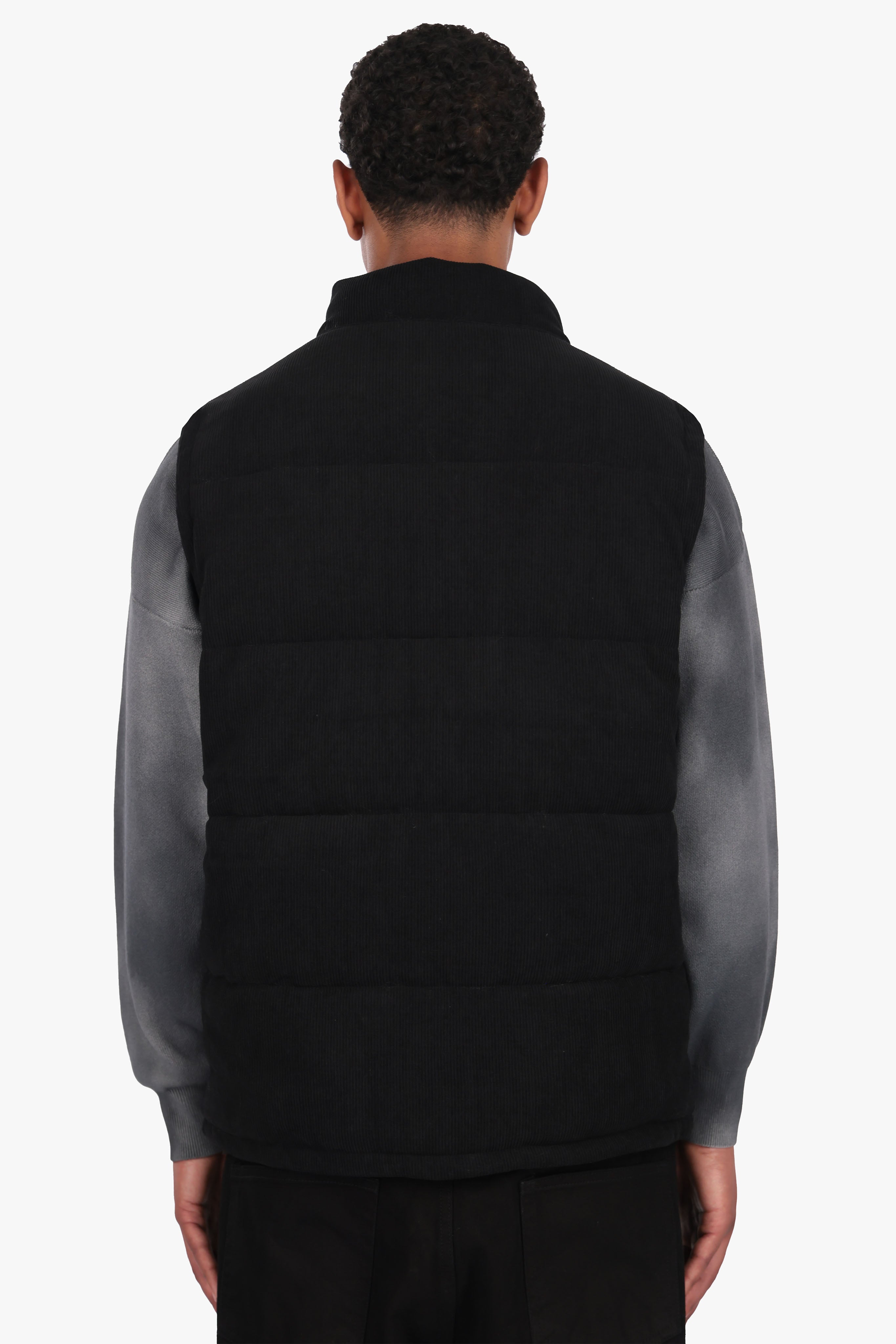 PUFFER CORD VEST BLACK