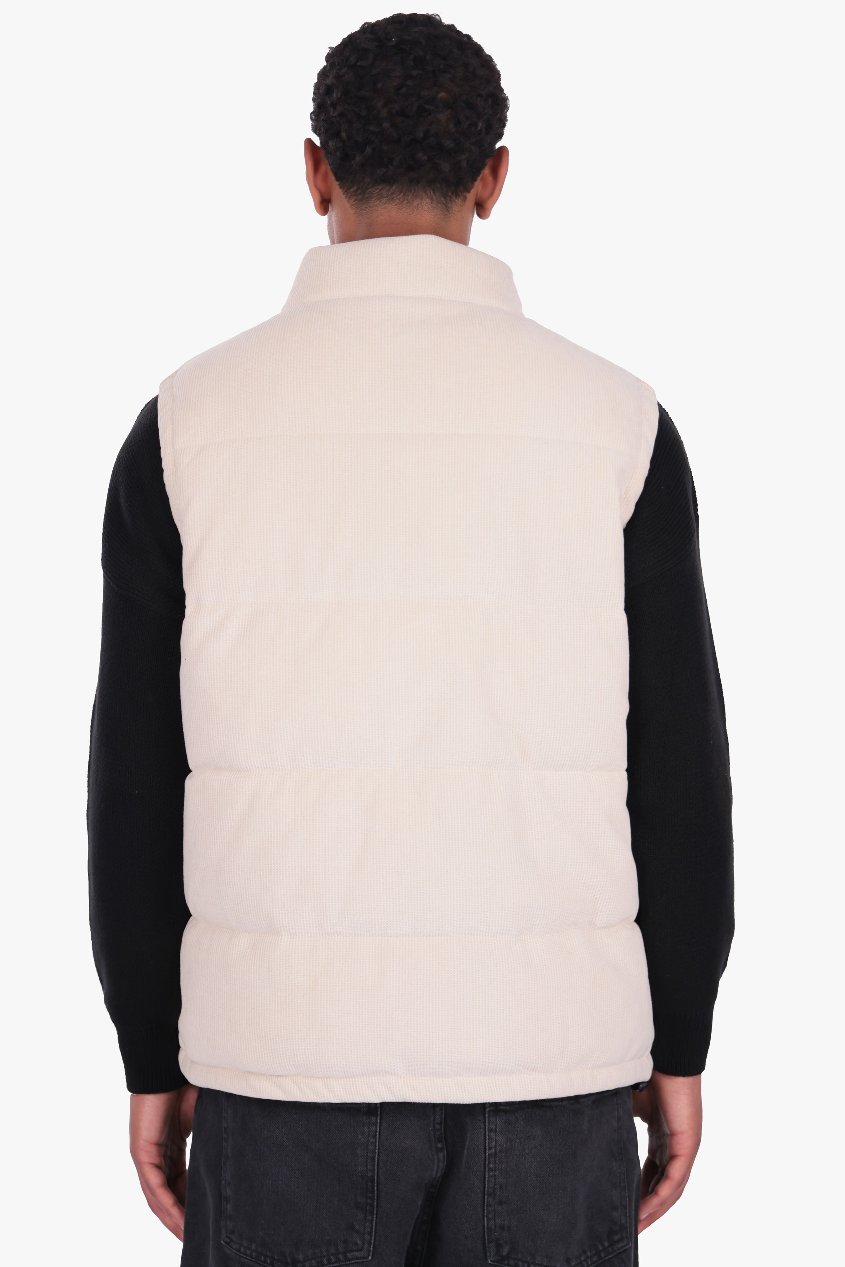 PUFFER CORD VEST CREAM WHITE