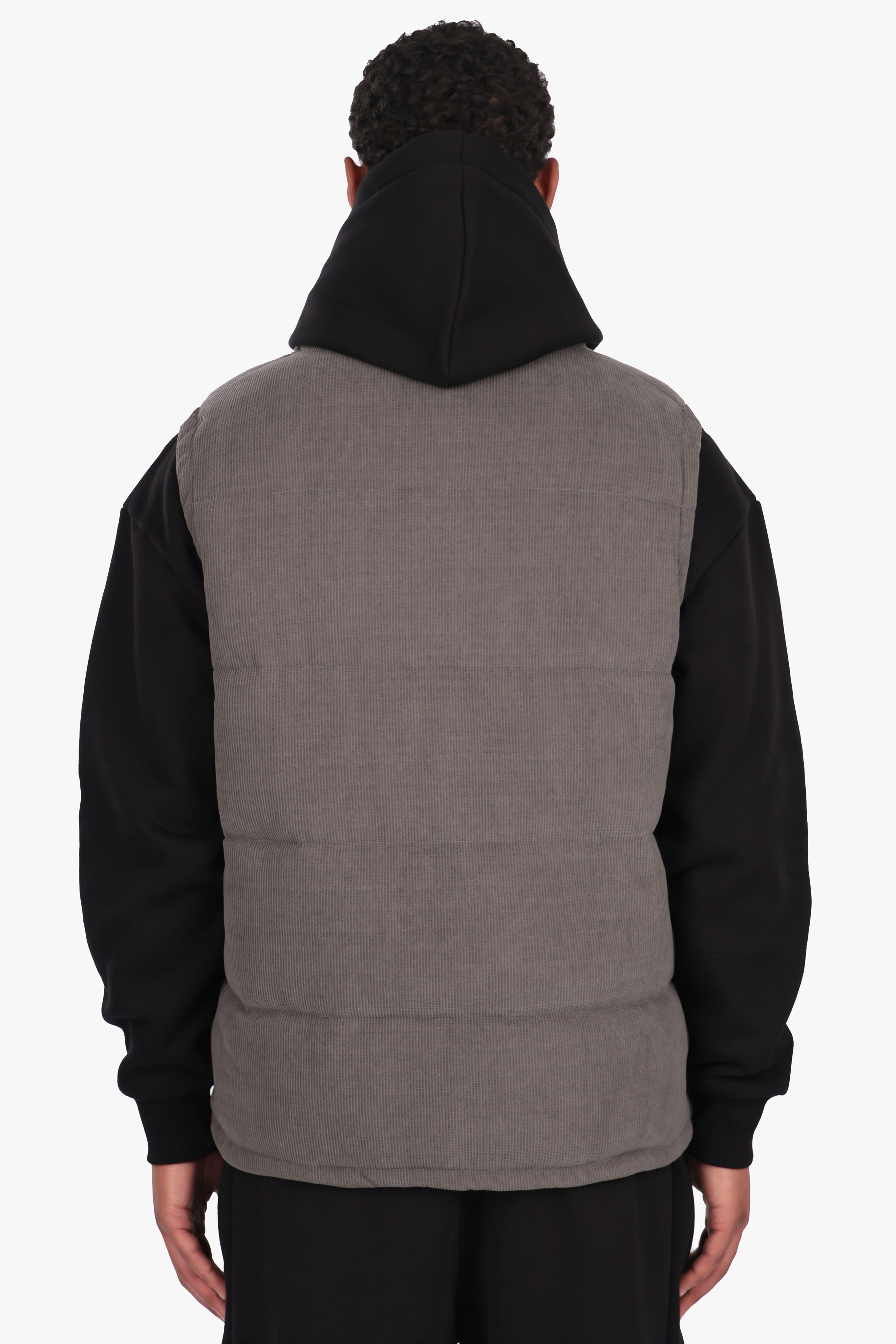 PUFFER CORD VEST GREY