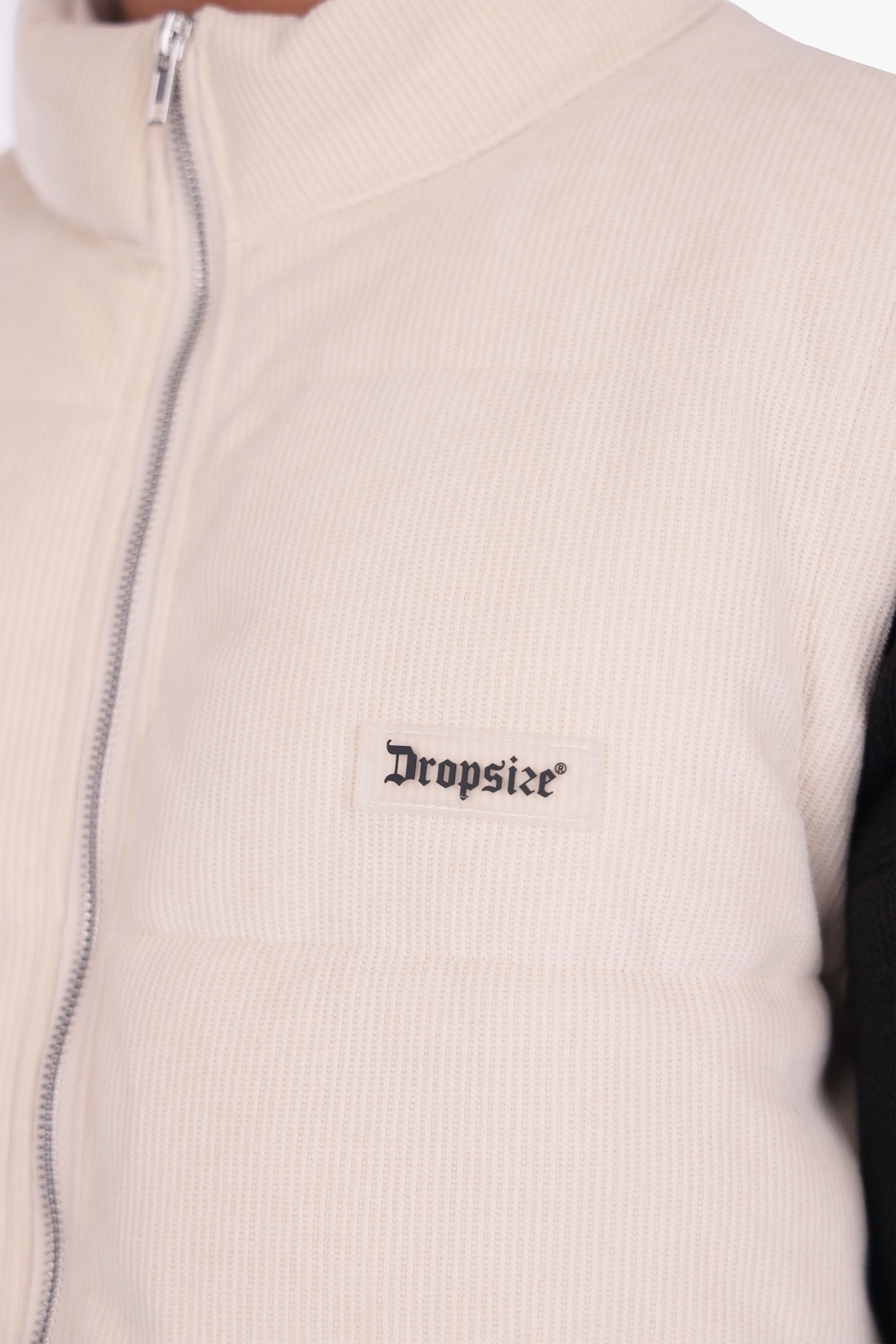 PUFFER CORD VEST CREAM WHITE