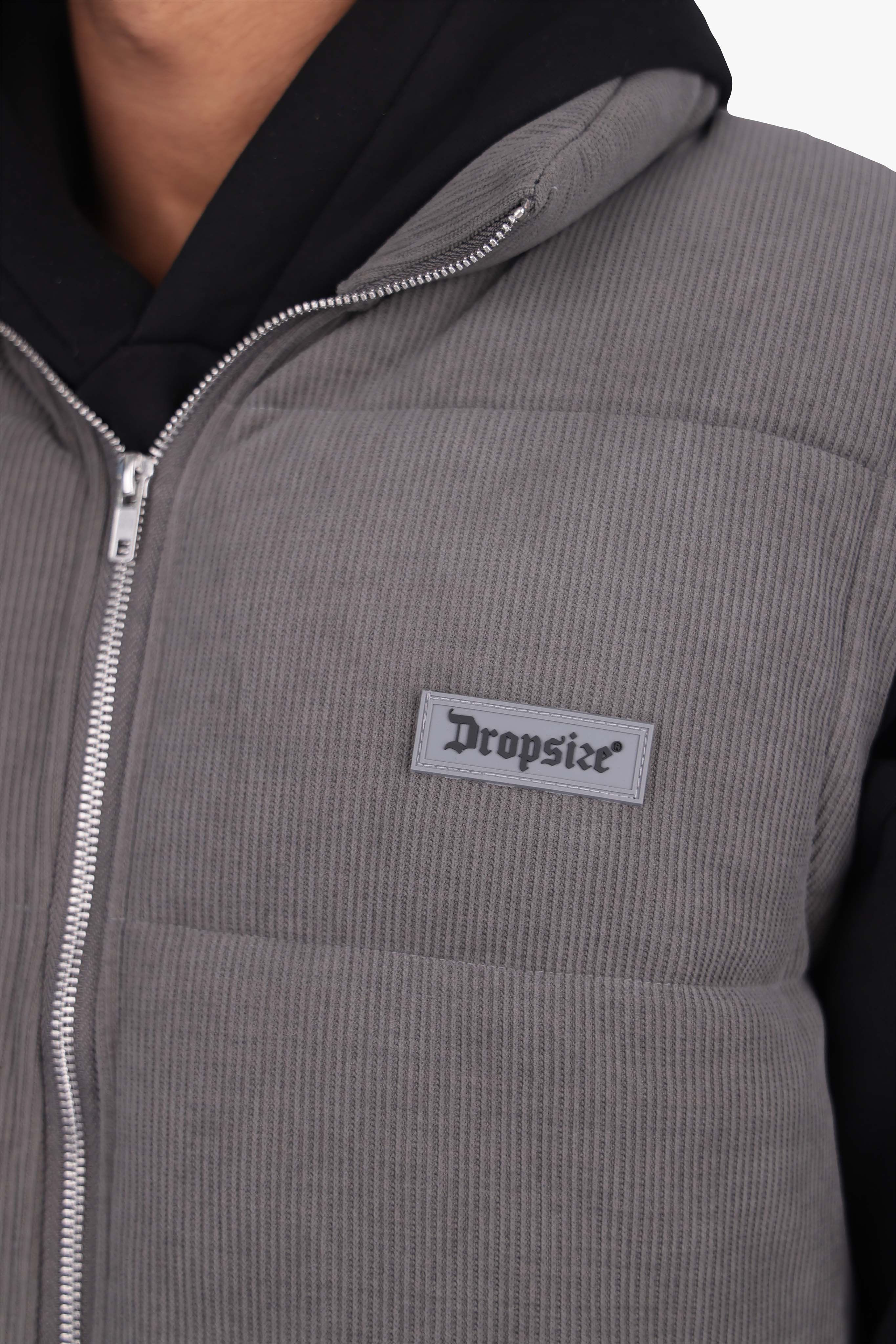 PUFFER CORD VEST GREY