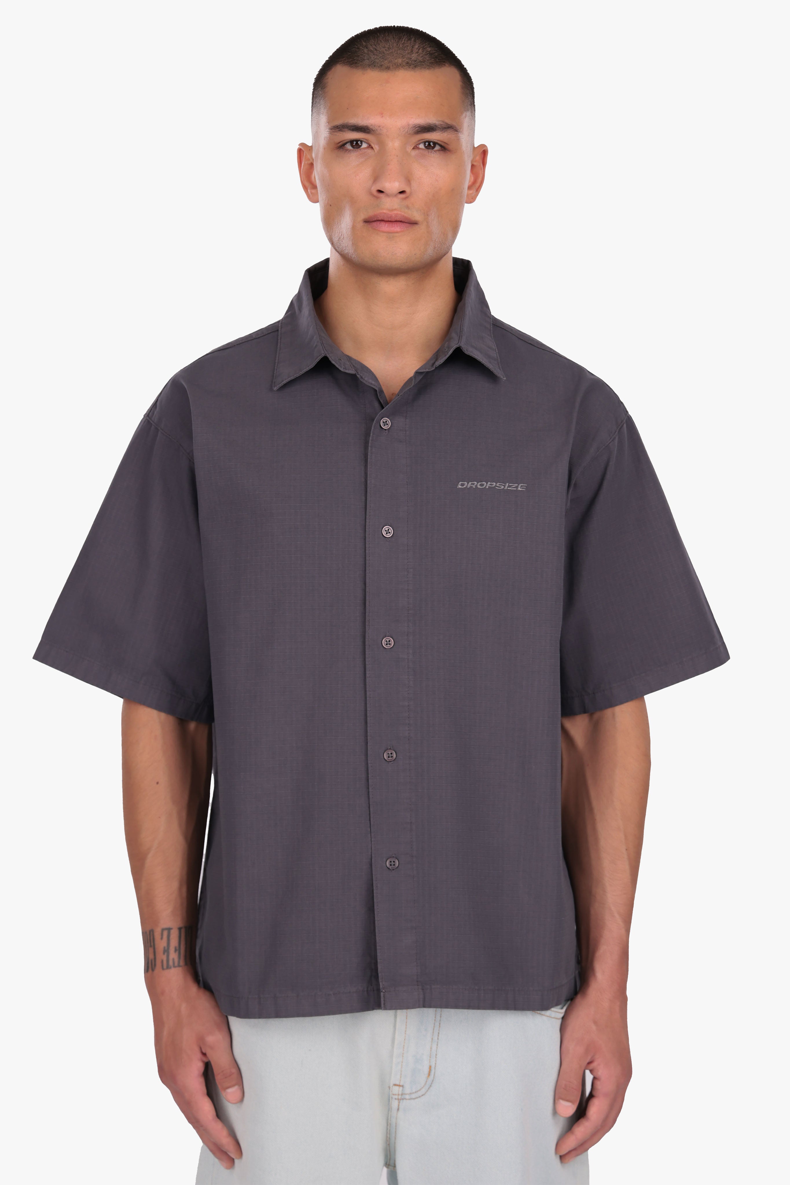 OVERSIZED SHORT SLEEVE SHIRT STEEL GREY
