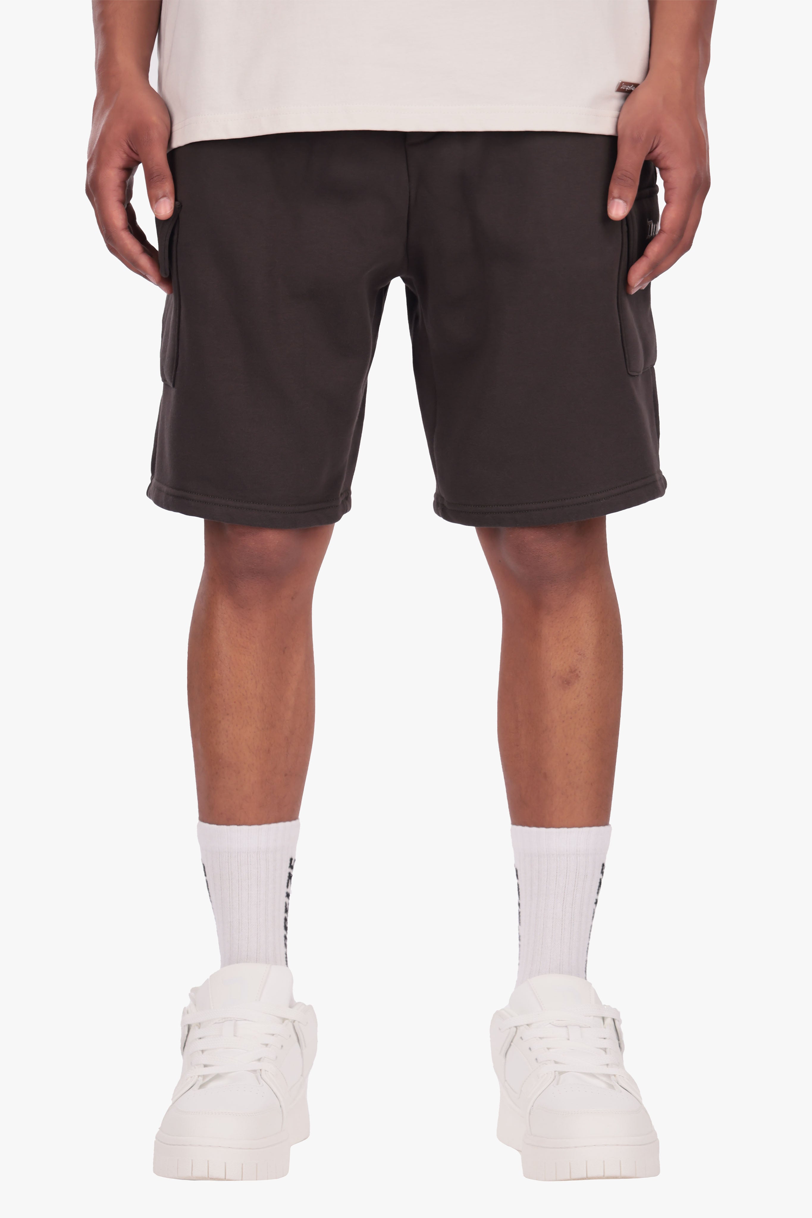 HEAVY CARGO SWEAT SHORT WASHED BLACK