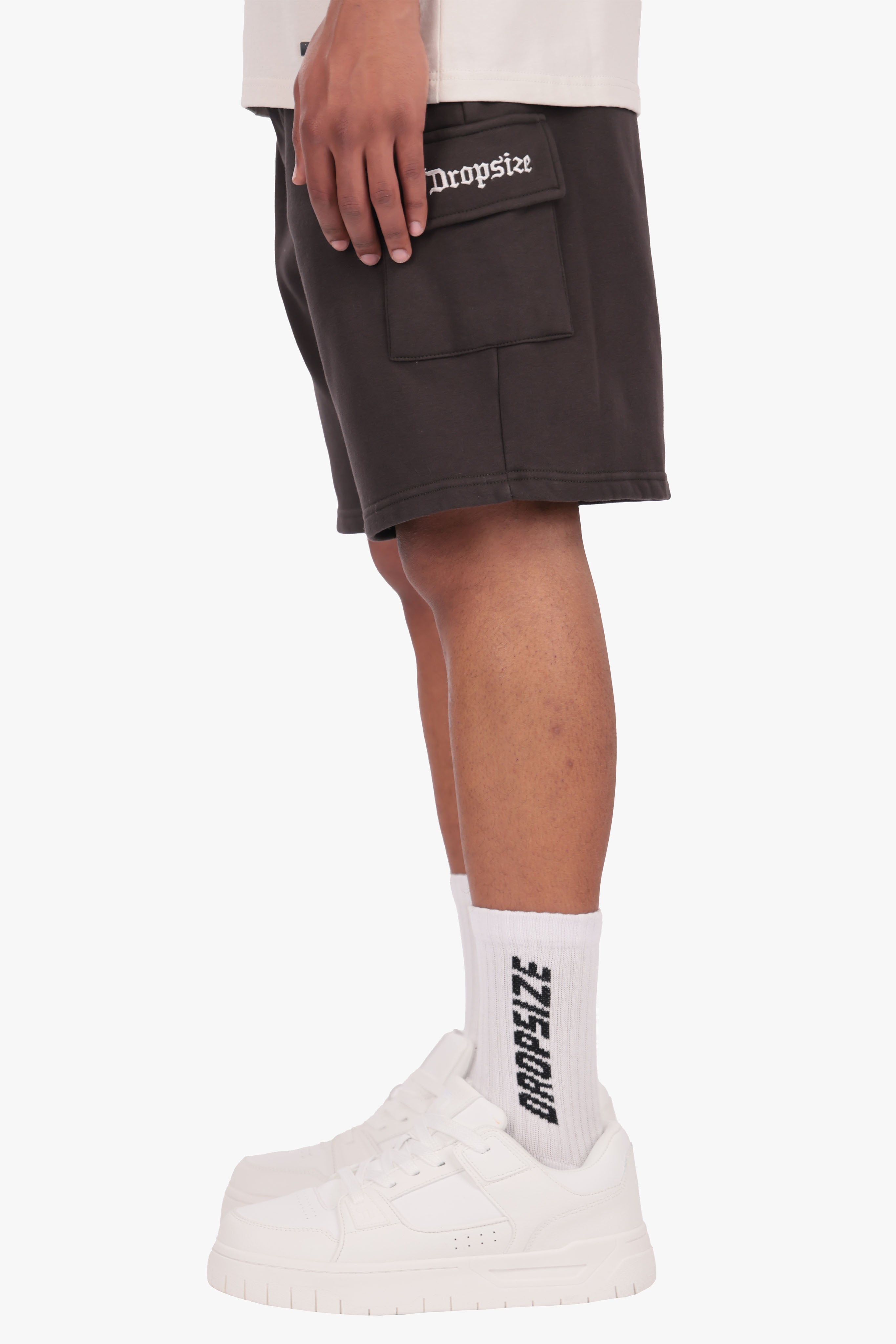 HEAVY CARGO SWEAT SHORT WASHED BLACK