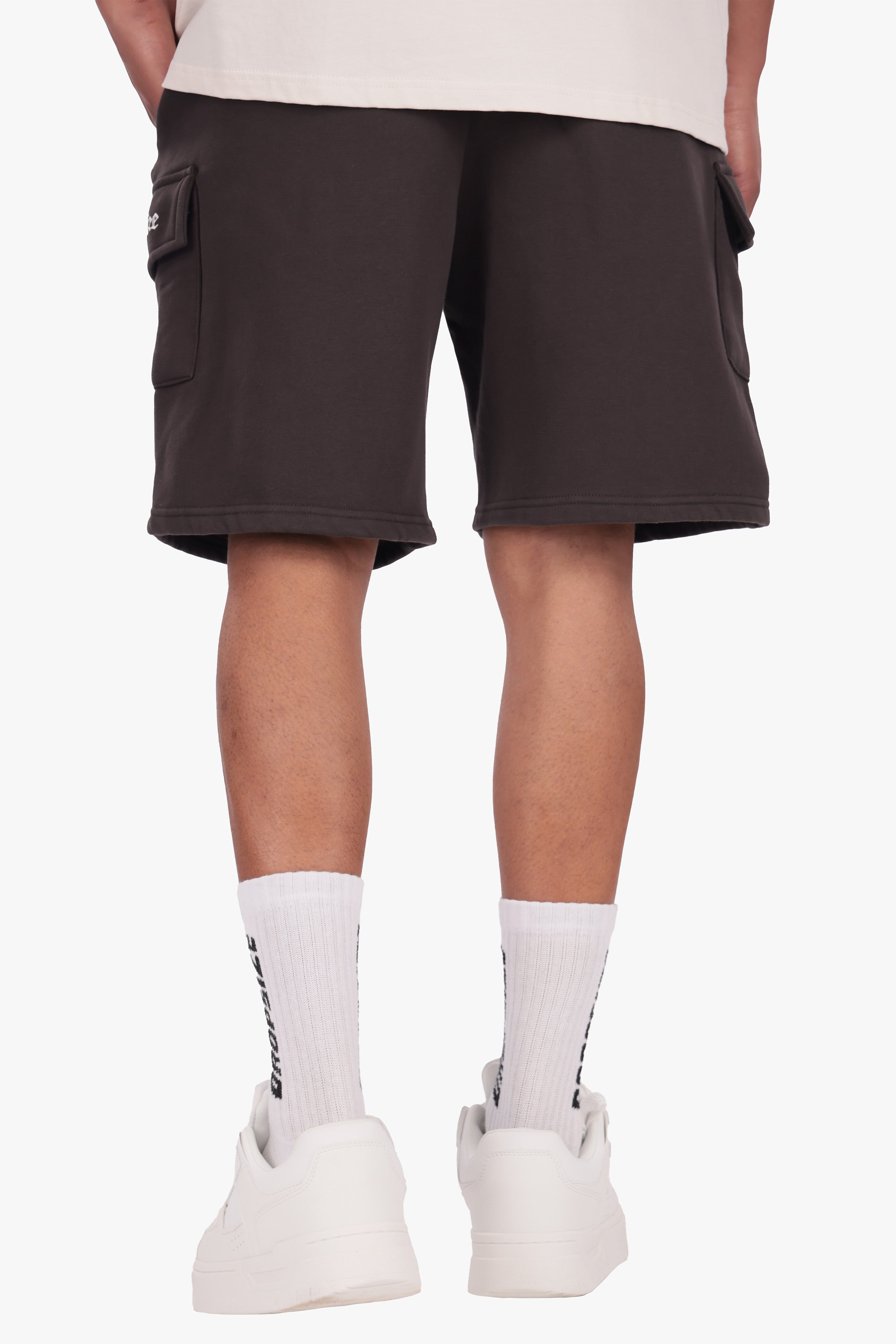 HEAVY CARGO SWEAT SHORT WASHED BLACK