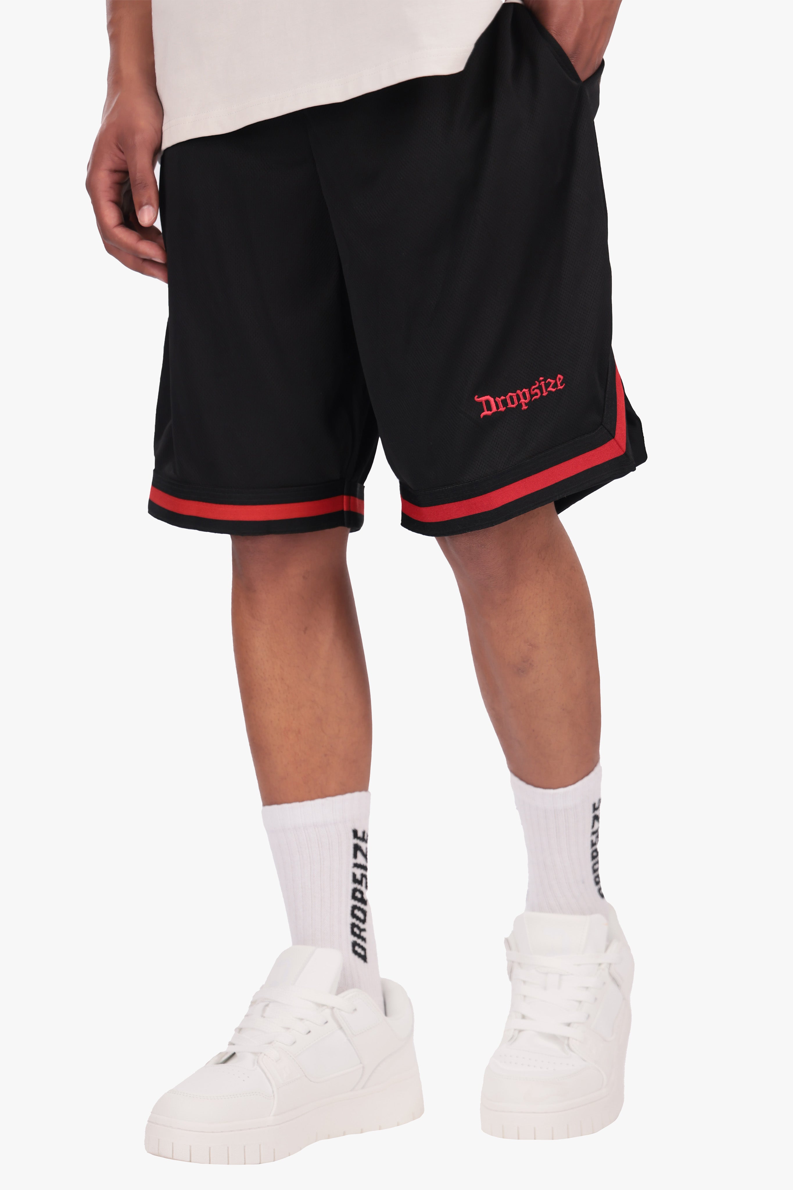LOGO MESH SHORT BLACK/RED