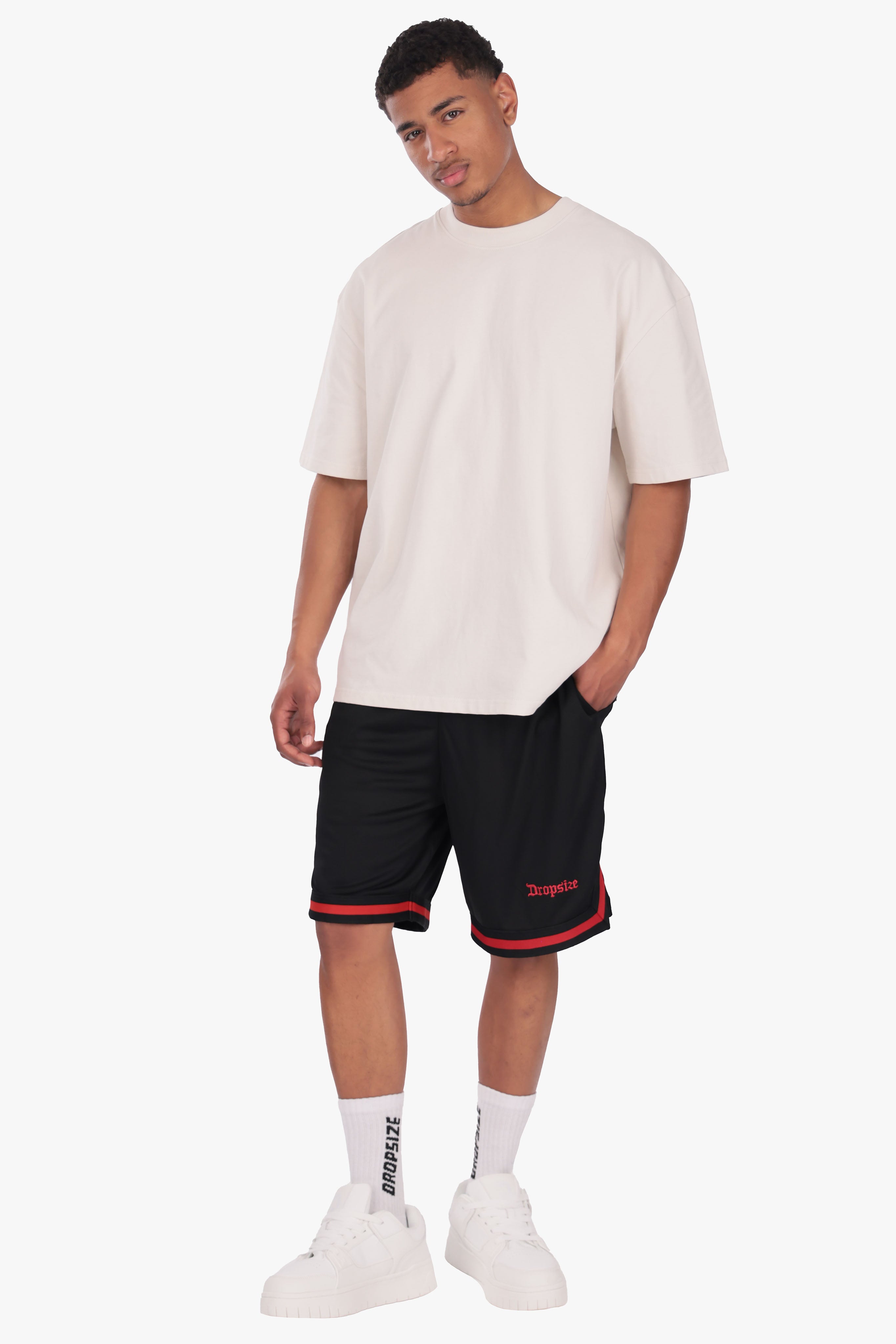 LOGO MESH SHORT BLACK/RED