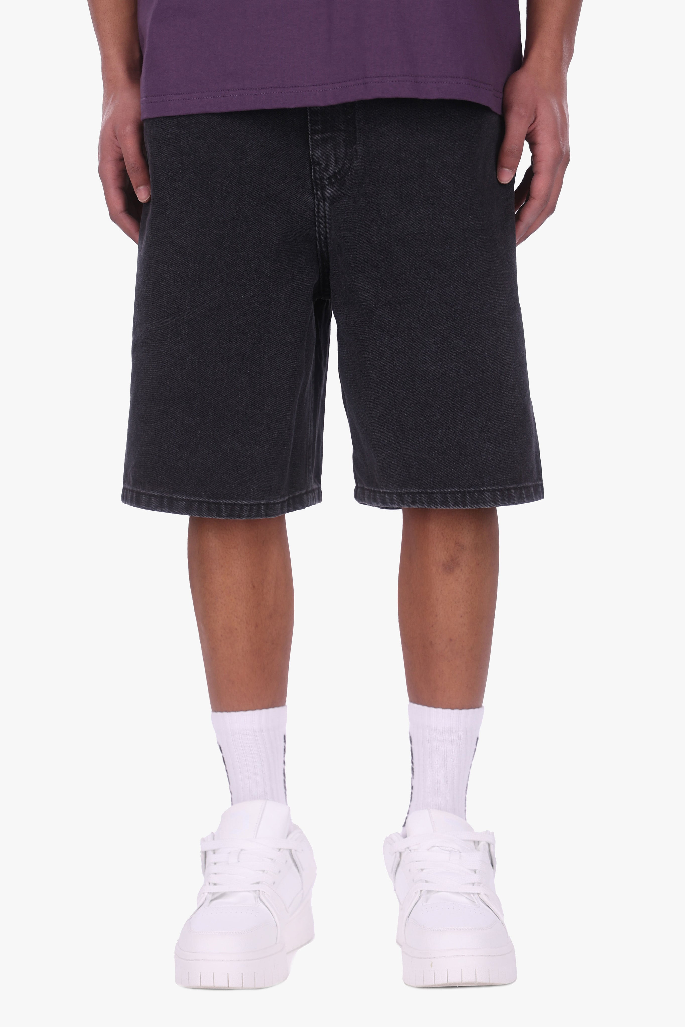 DENIM JORTS ANTHRACITE