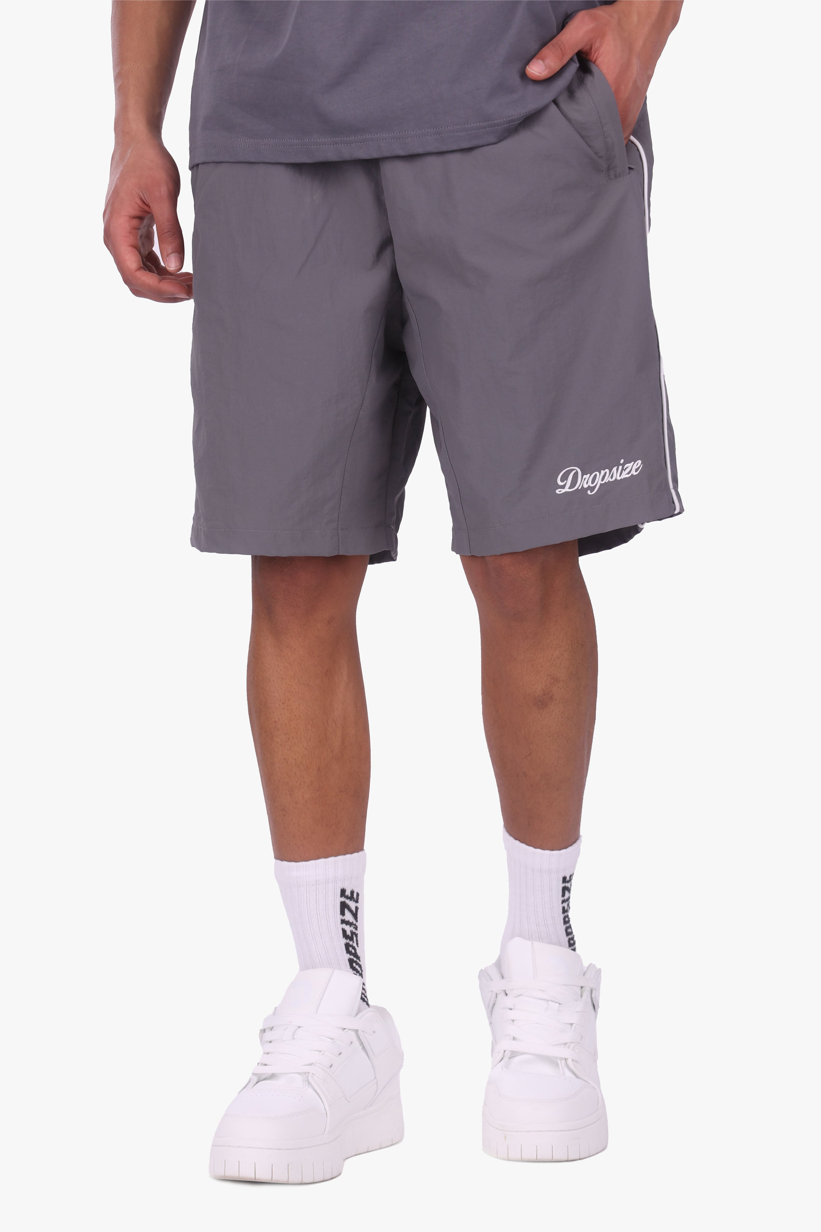 PIPING SWIM SHORT LIGHT GREY