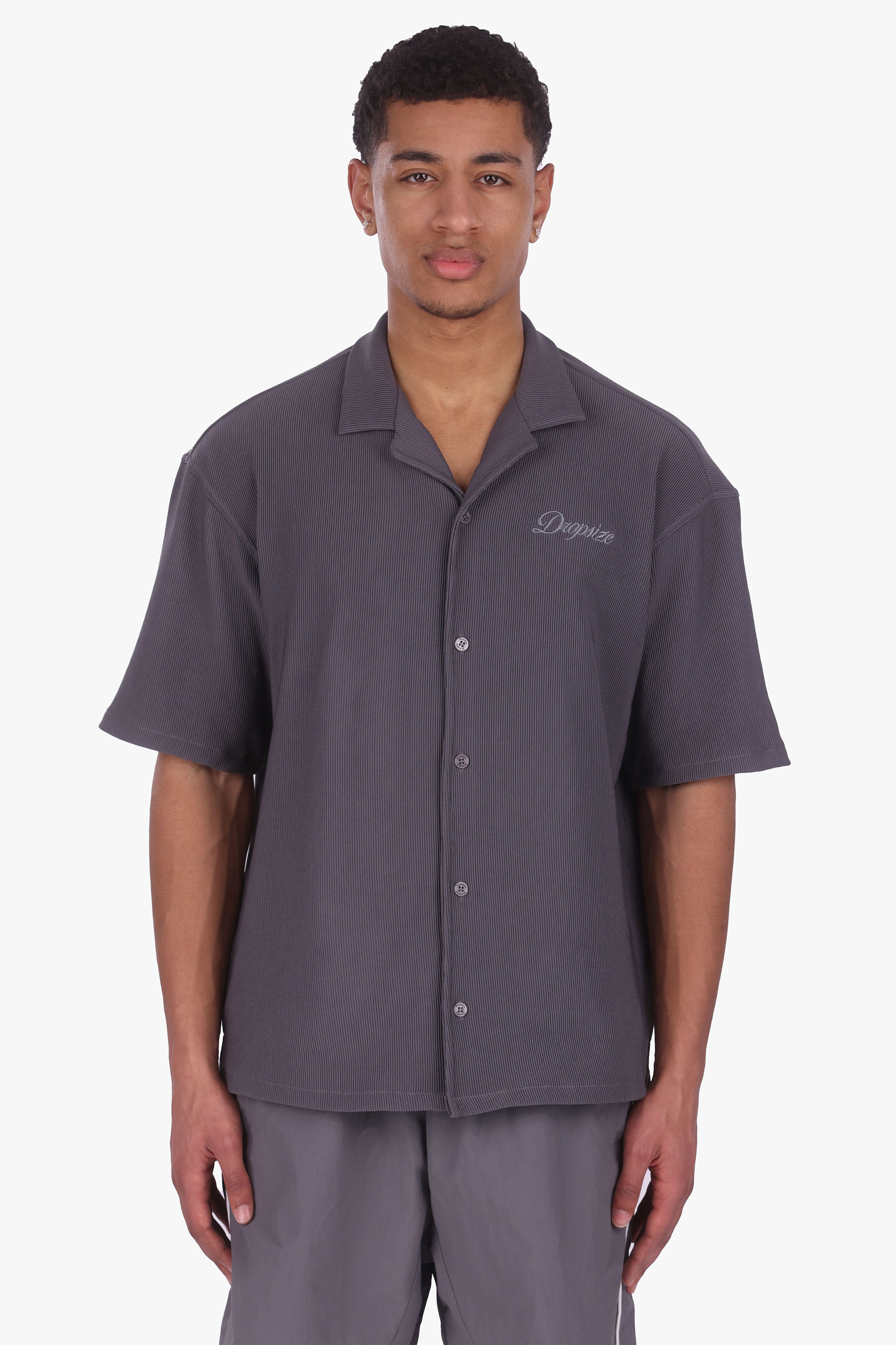 PLISSEE SUMMER SHIRT STEEL GREY
