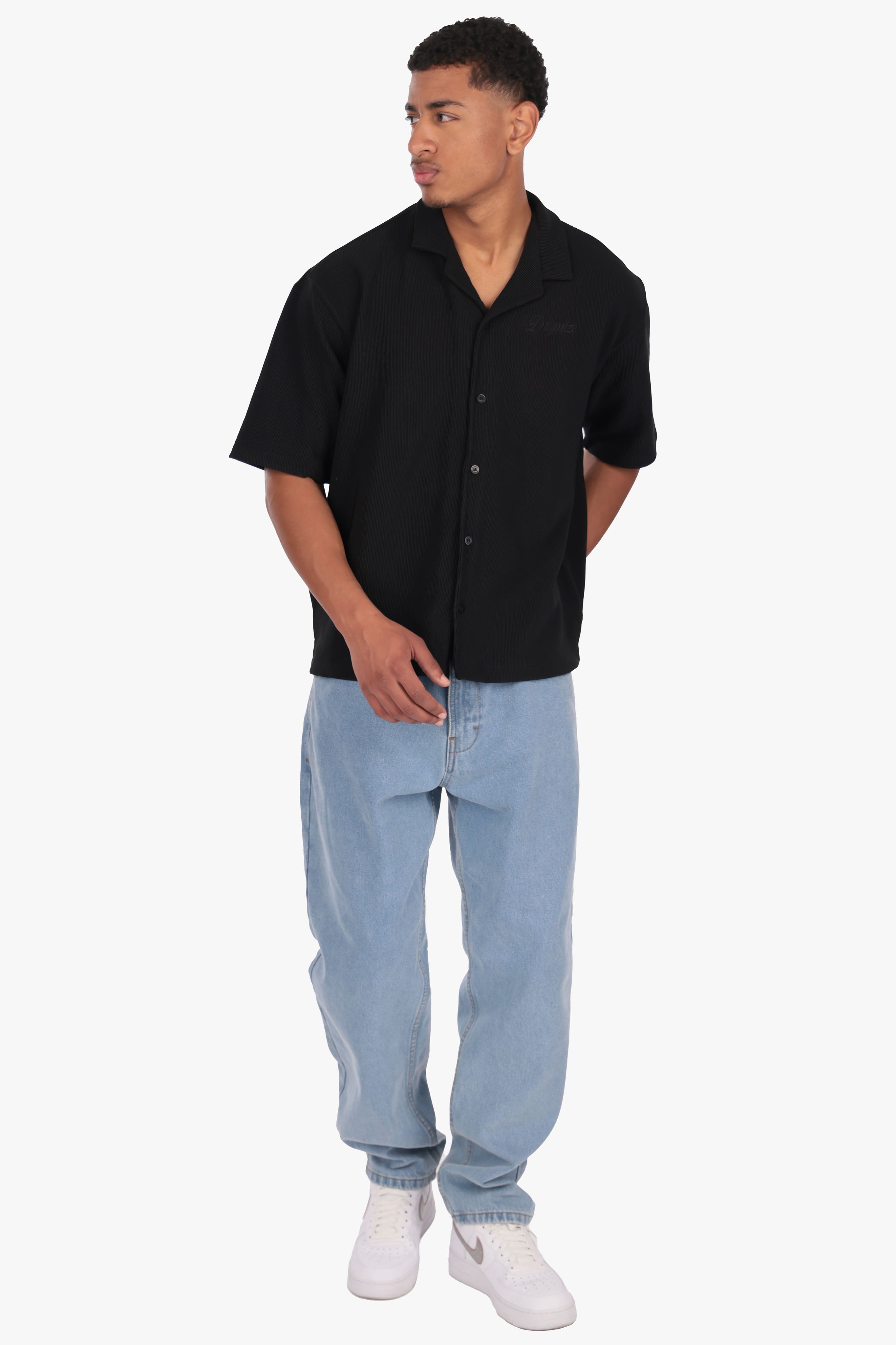 PLISSEE SUMMER SHIRT BLACK