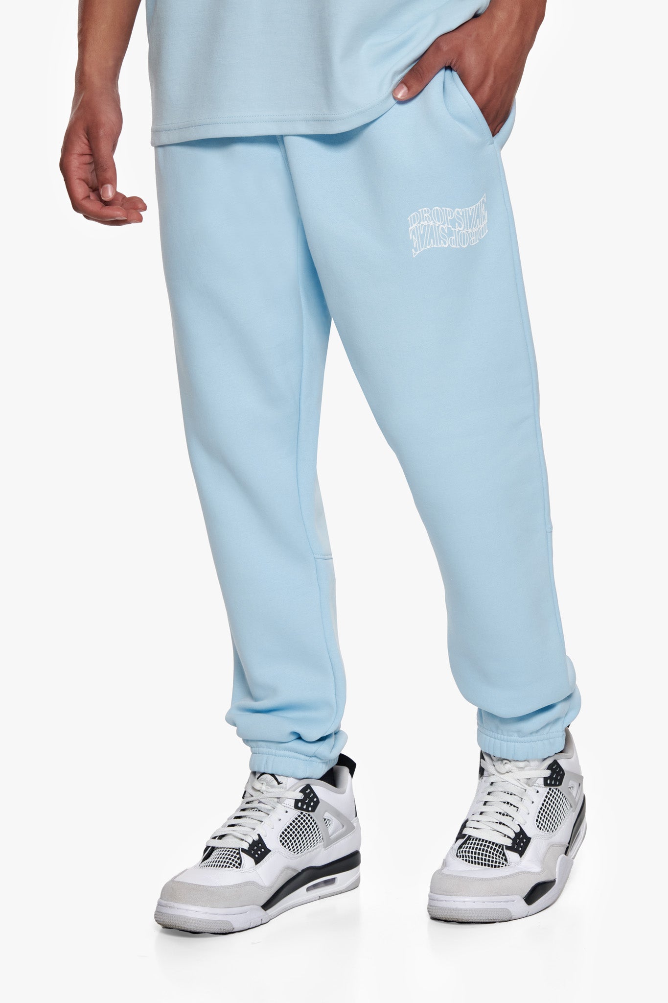 HEAVY MIRRORED LOGO JOGGER BABY BLUE