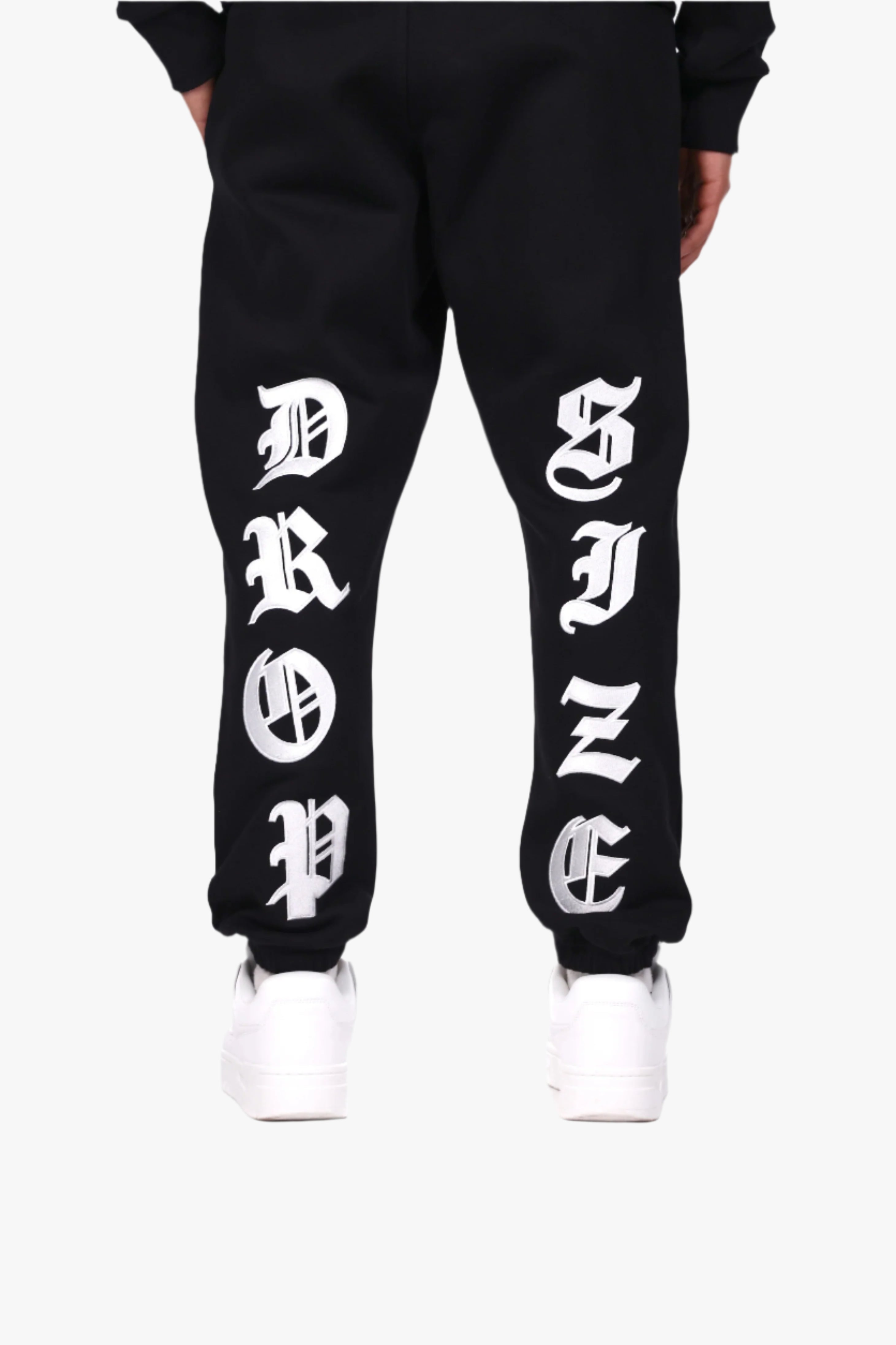 HEAVY OVERSIZE EMBO LEG JOGGER BLACK