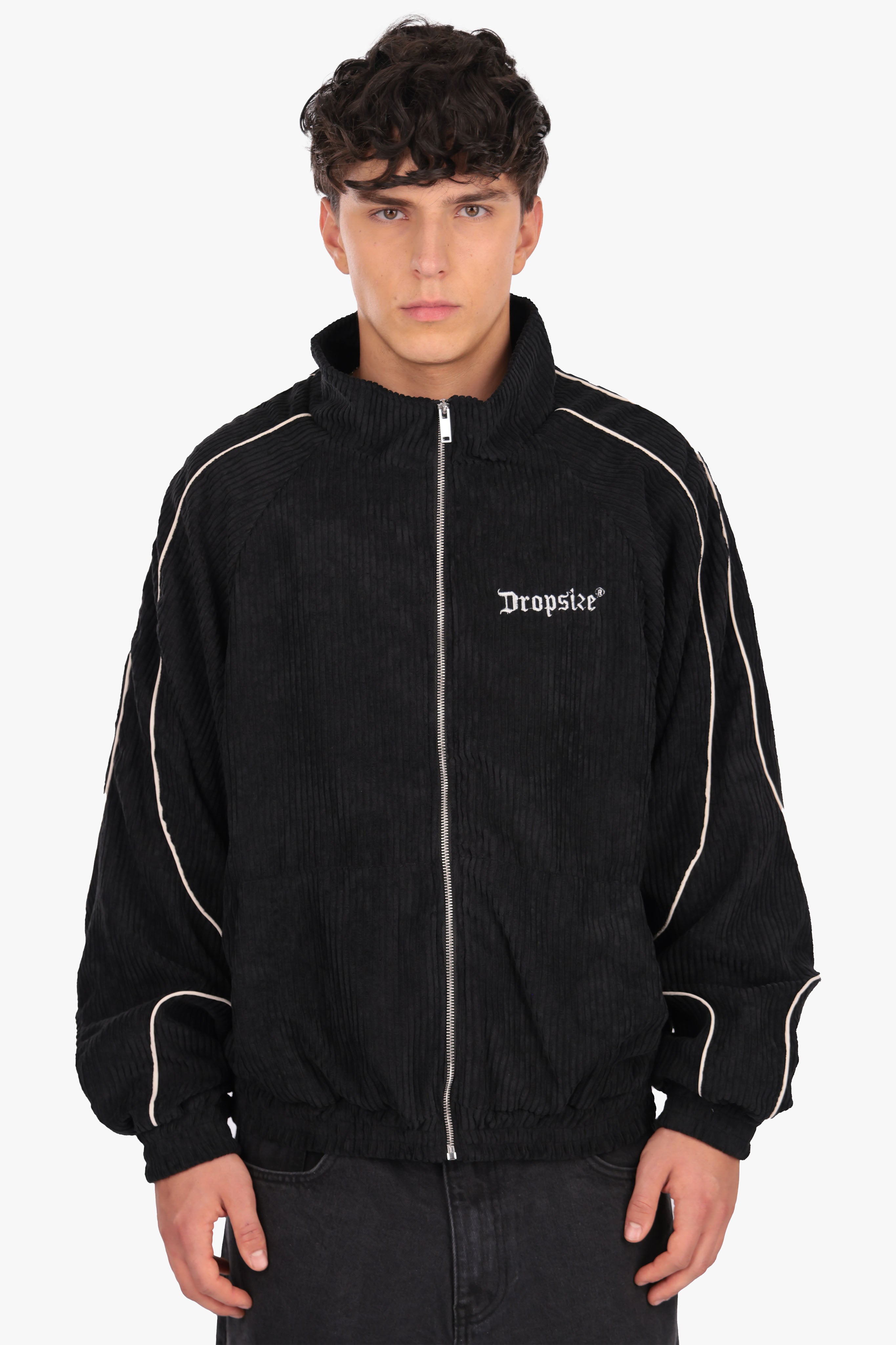 CORD PIPING JACKET BLACK