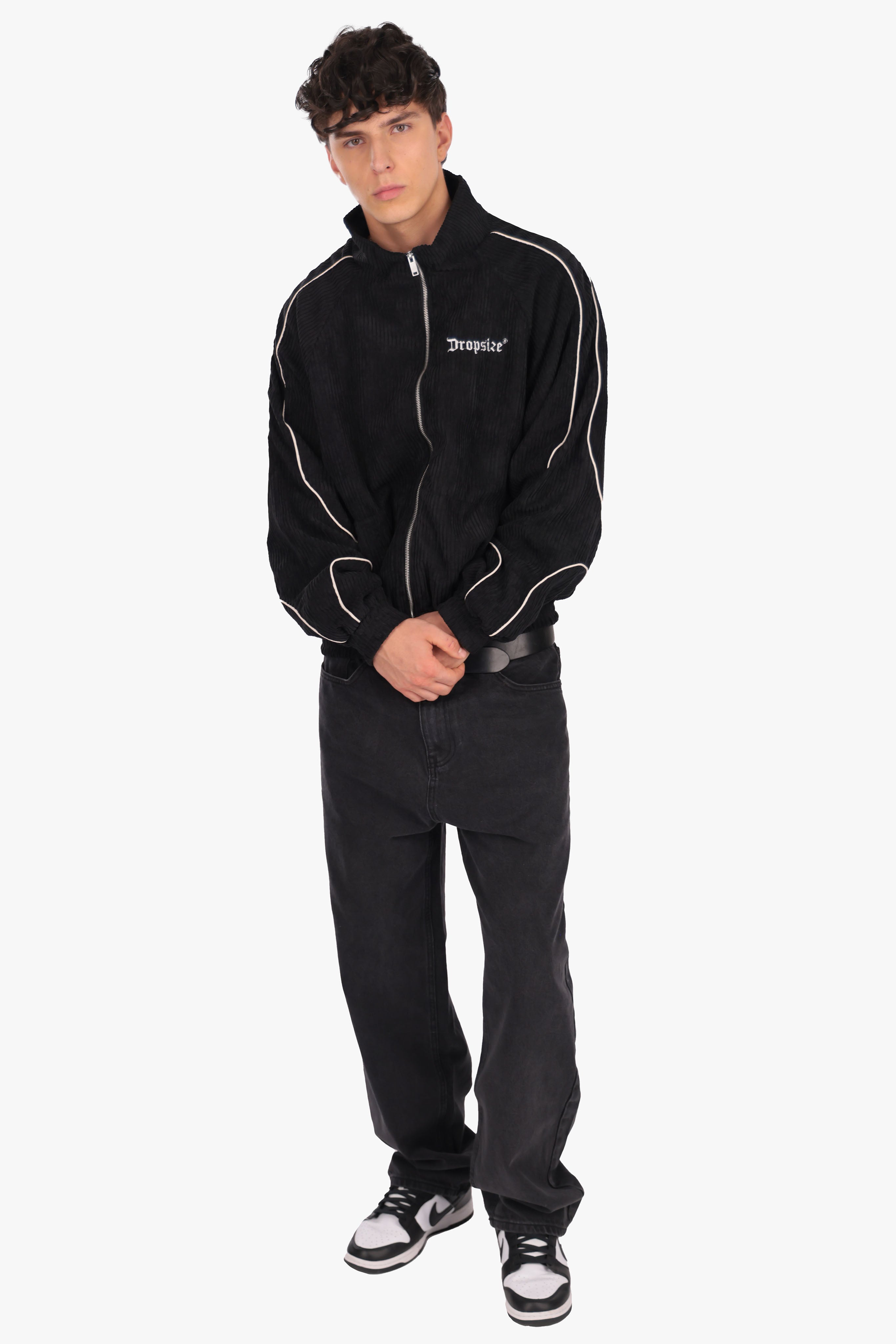 CORD PIPING JACKET BLACK