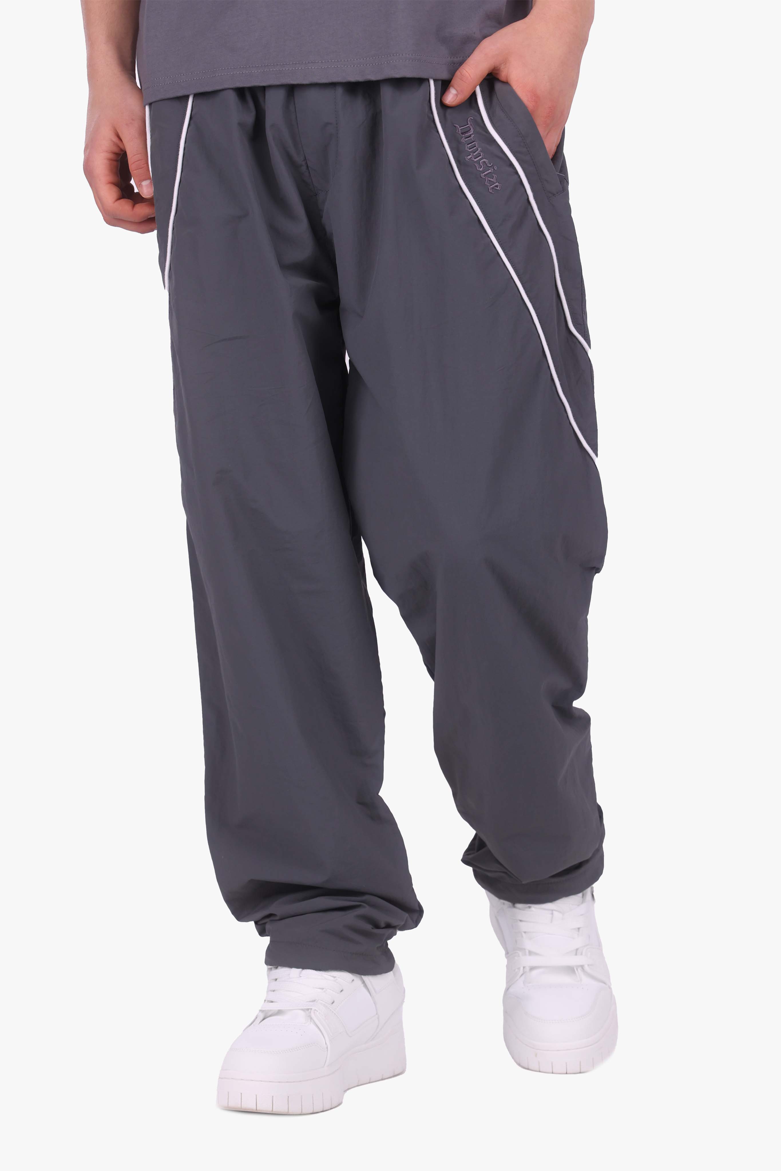 STRIPE TRACK PANTS GREY