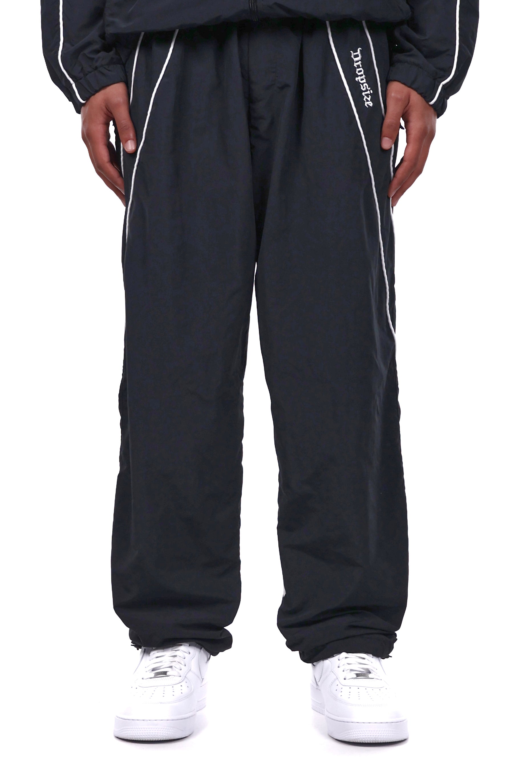 Black with white stripe track pants online