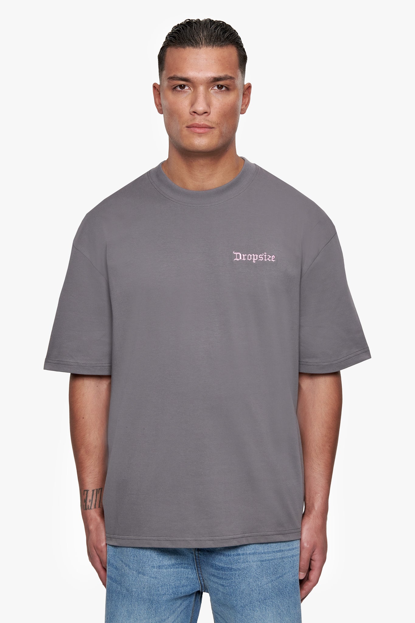 HEAVY OVERSIZE EMBO T-SHIRT ANTHRAZIT