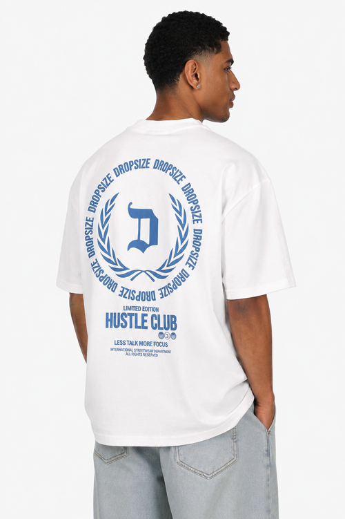 HEAVY OVERSIZE HUSTLE CLUB CIRCLE T-SHIRT CREAM