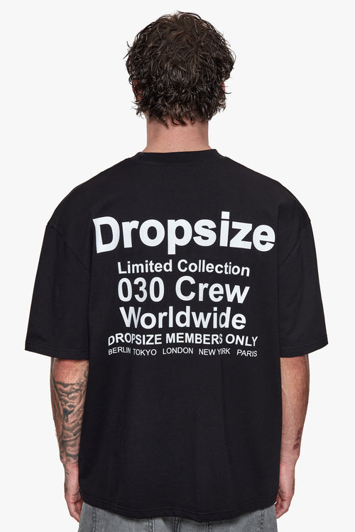 HEAVY OVERSIZED WORLD WIDE T-SHIRT BLACK