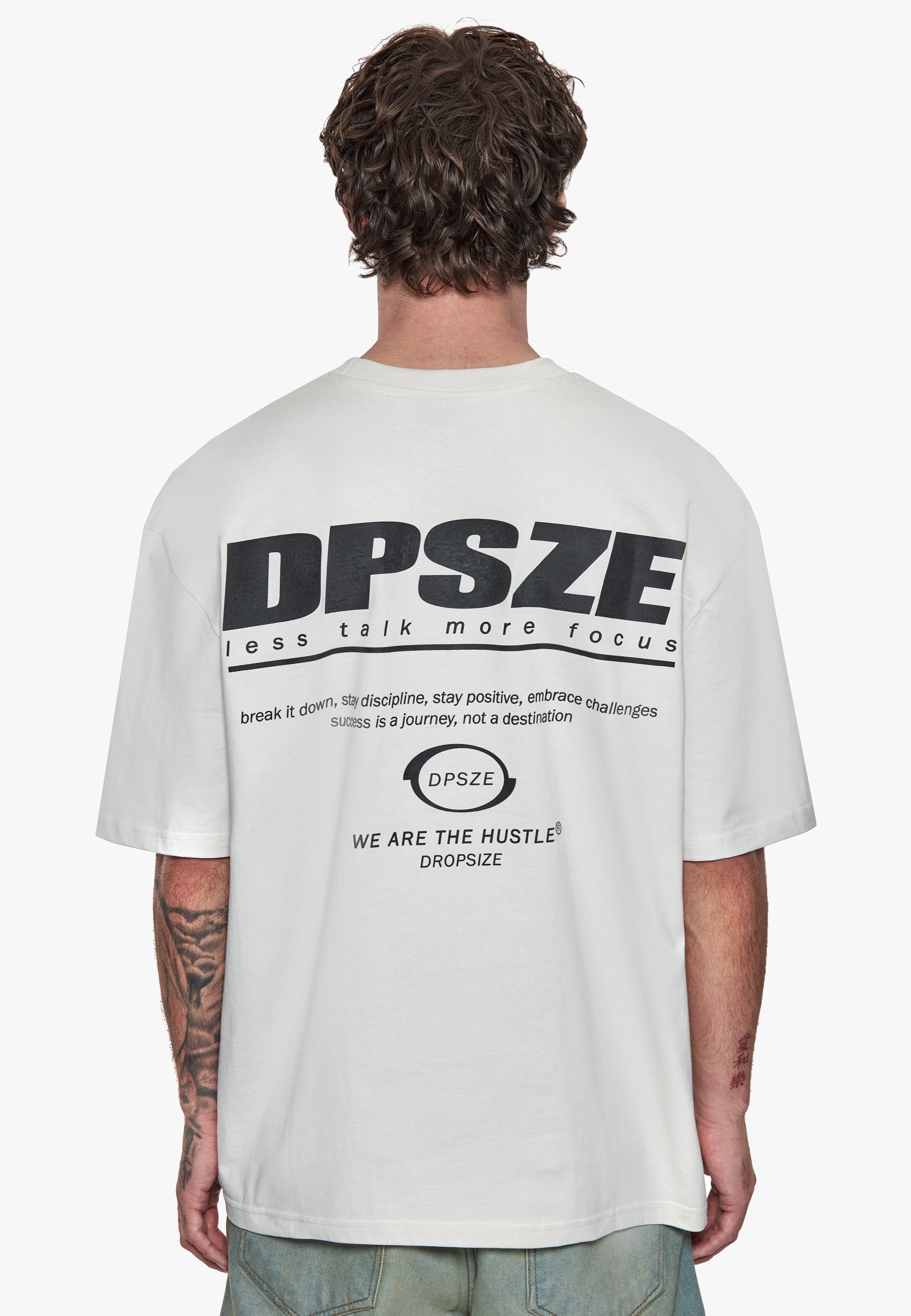 HEAVY OVERSIZE LESS TALK T-SHIRT LIGHT GREY